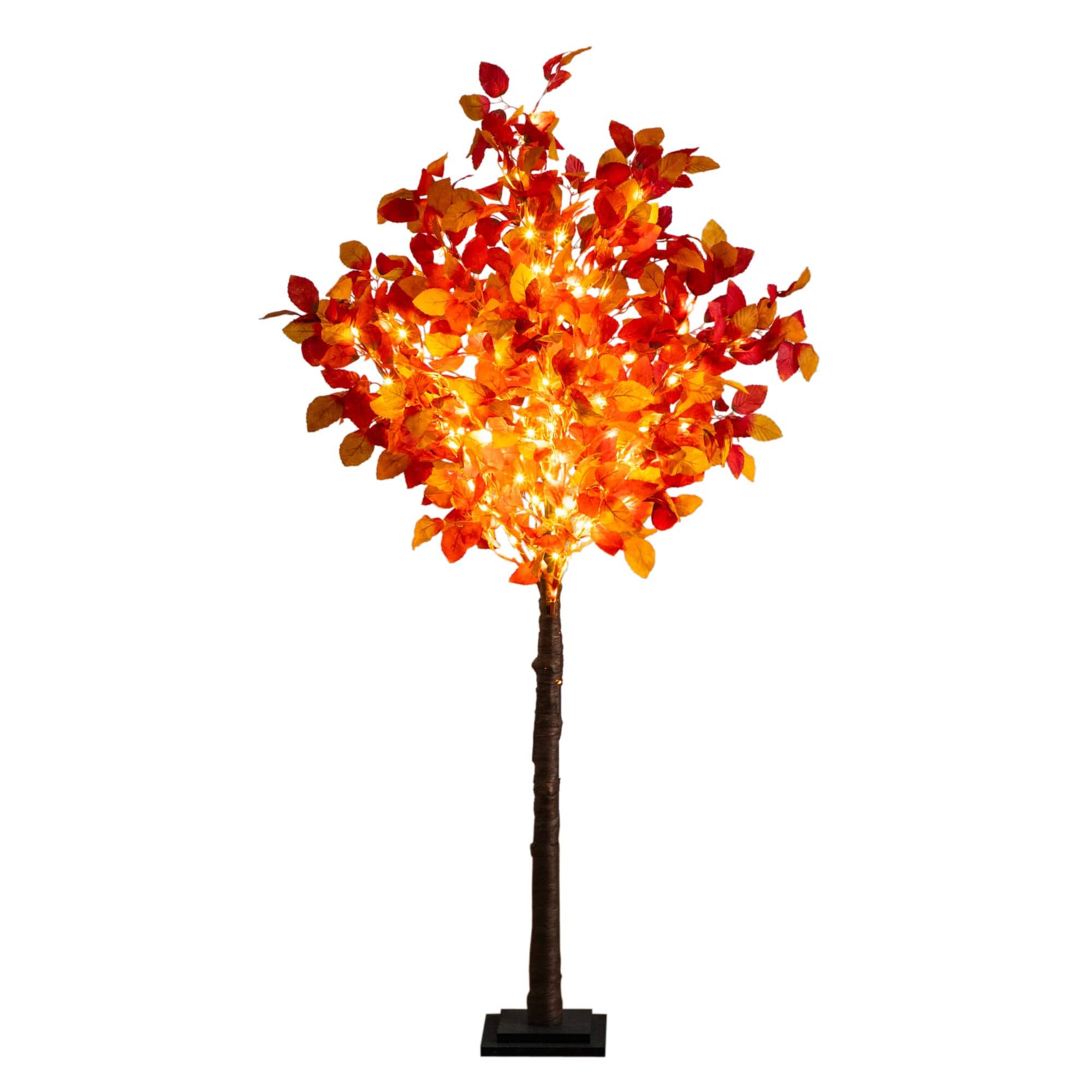 5ft. Pre-Lit Autumn Artificial Fall Tree with 200 Warm White LED Lights
