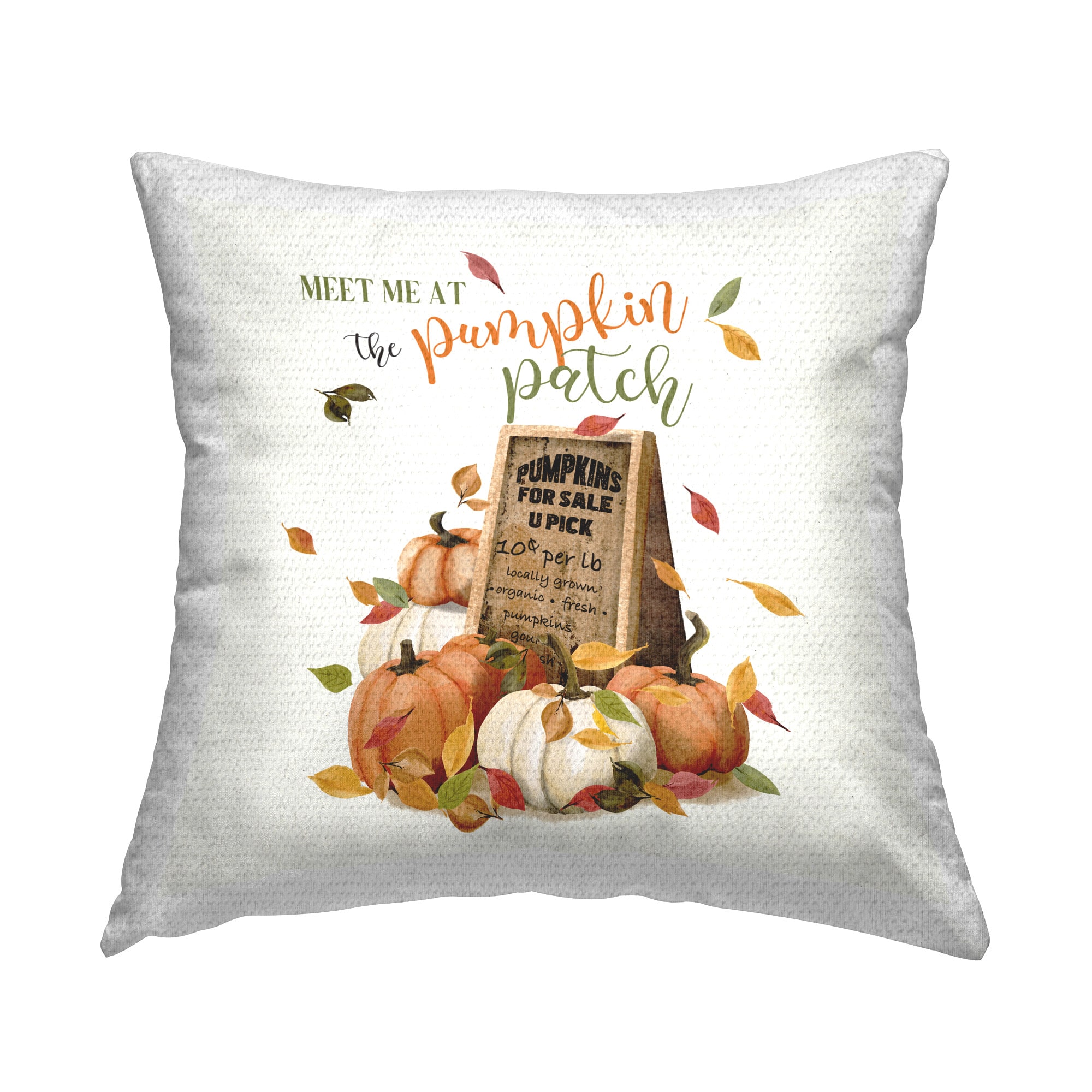 Stupell Industries Meet Me Pumpkin Patch Outdoor Printed Pillow