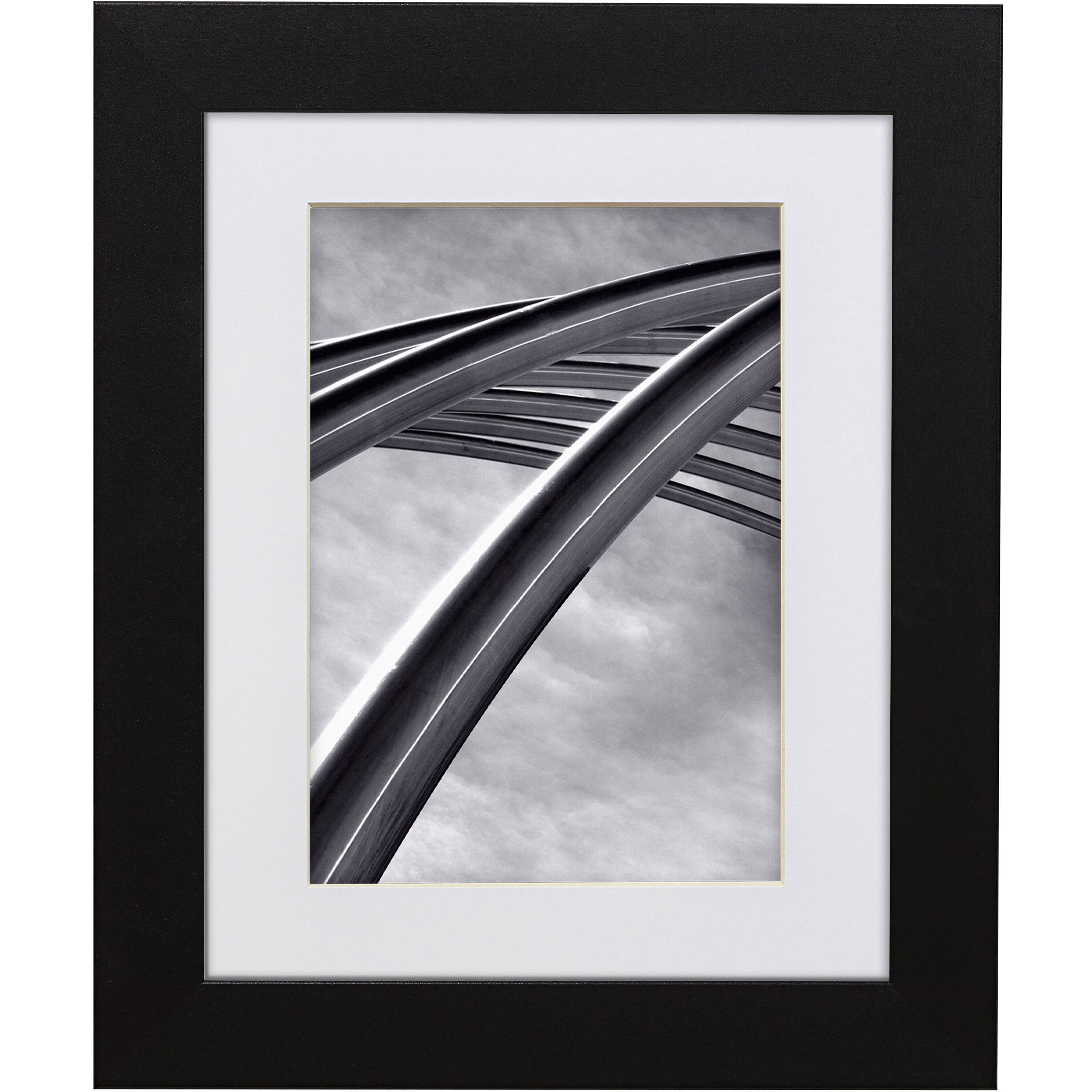 Craig Frames 4 Pack Bauhaus Mystic Satin Black Picture Frame with Mat