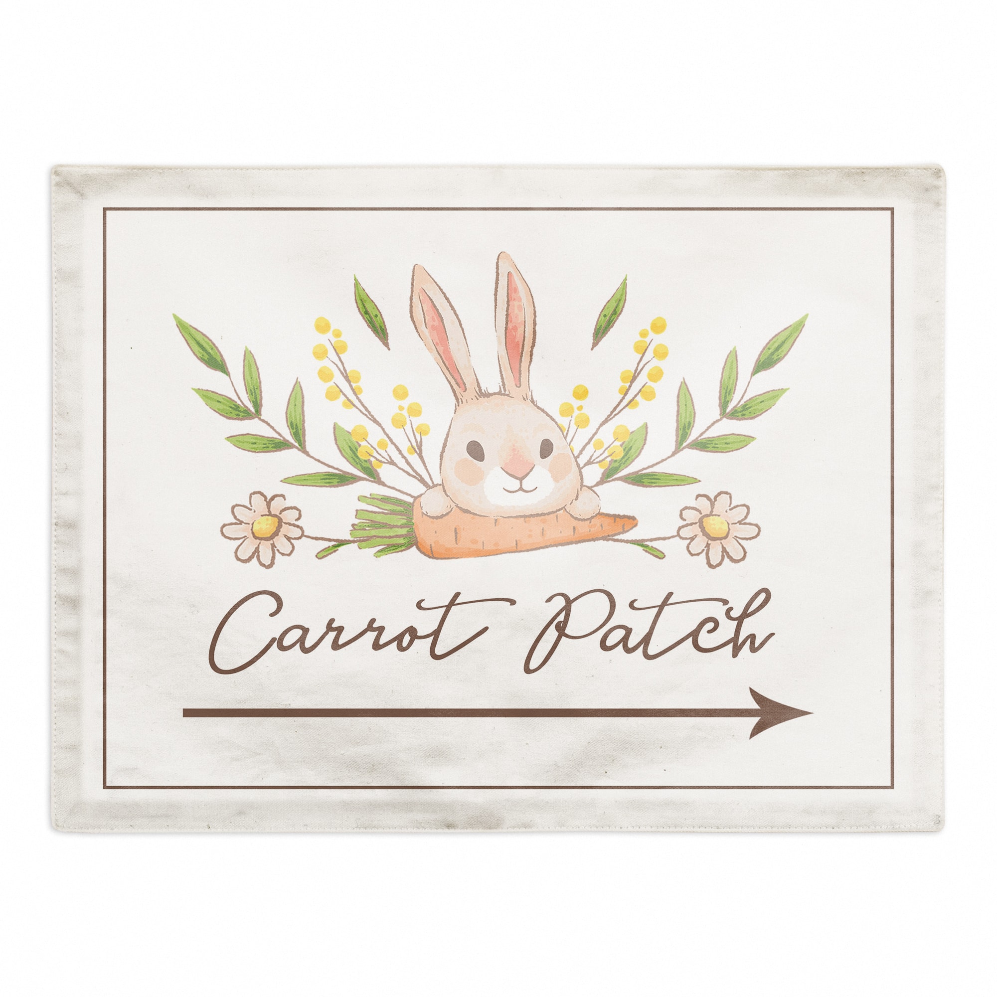 Bunny Carrot Patch Placemat 18" x 14" Cotton Twill Placemat