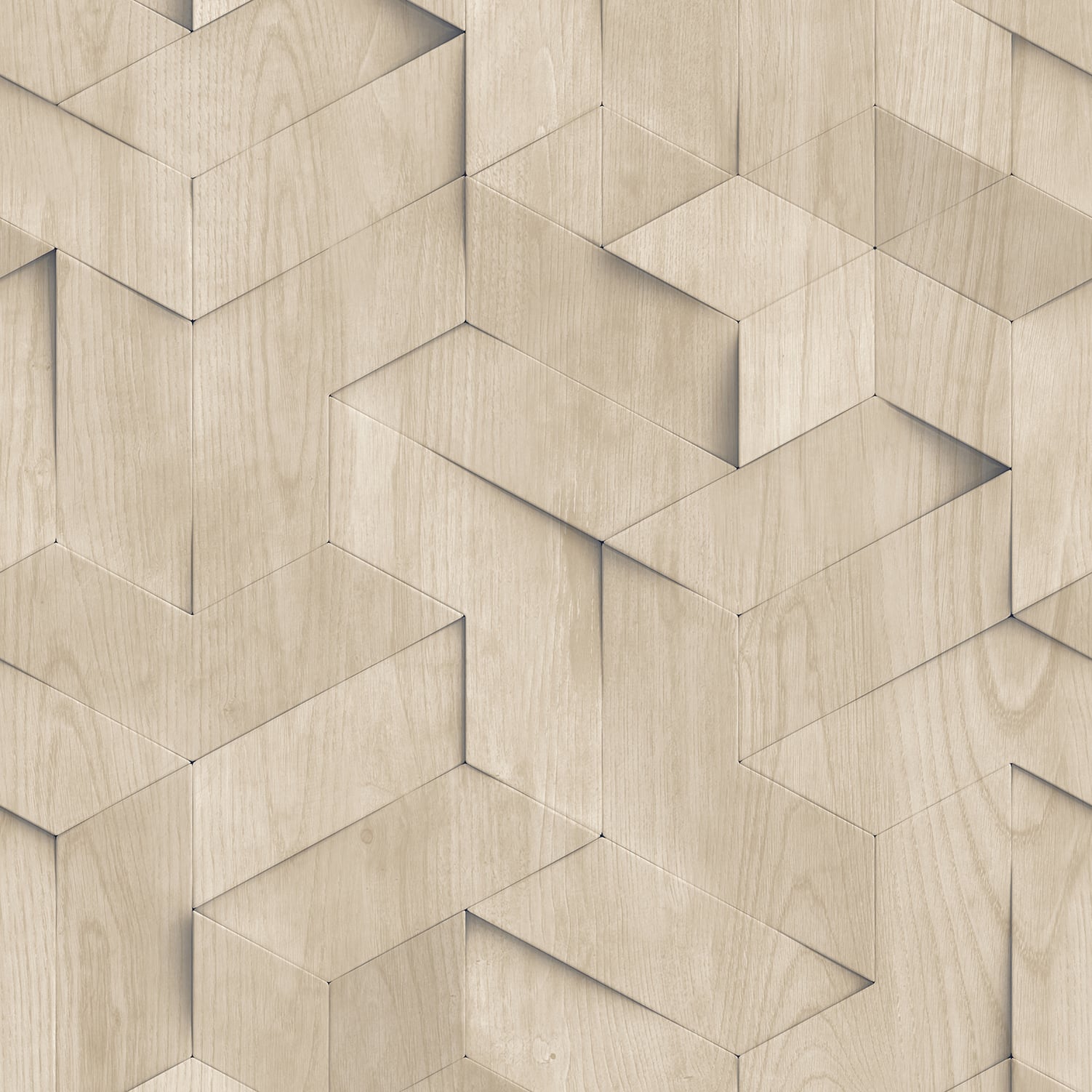 Designs Direct Woodblock Geometric Illusion Wallpaper