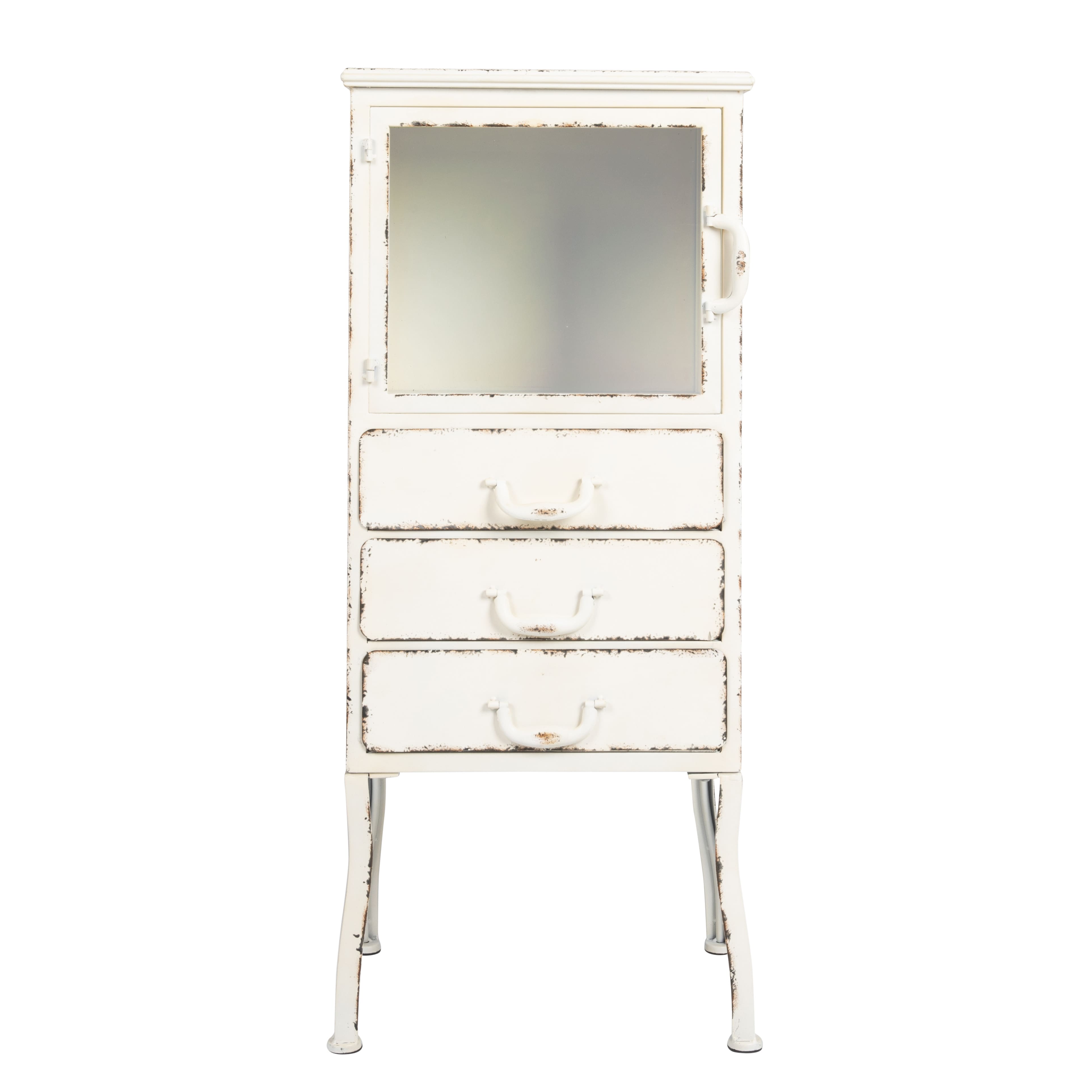 Hello Honey® Antique White Rustic Farmhouse Storage Cabinet