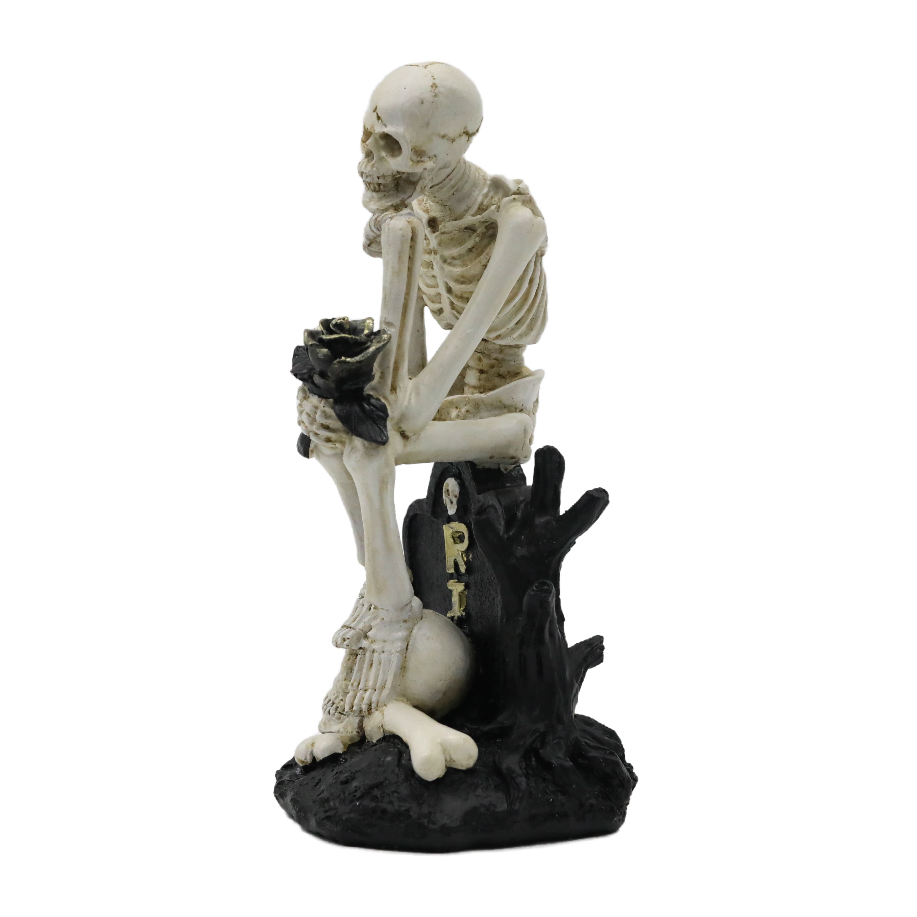 8.9" Skeleton at Graveyard with Rose Tabletop Décor by Ashland®