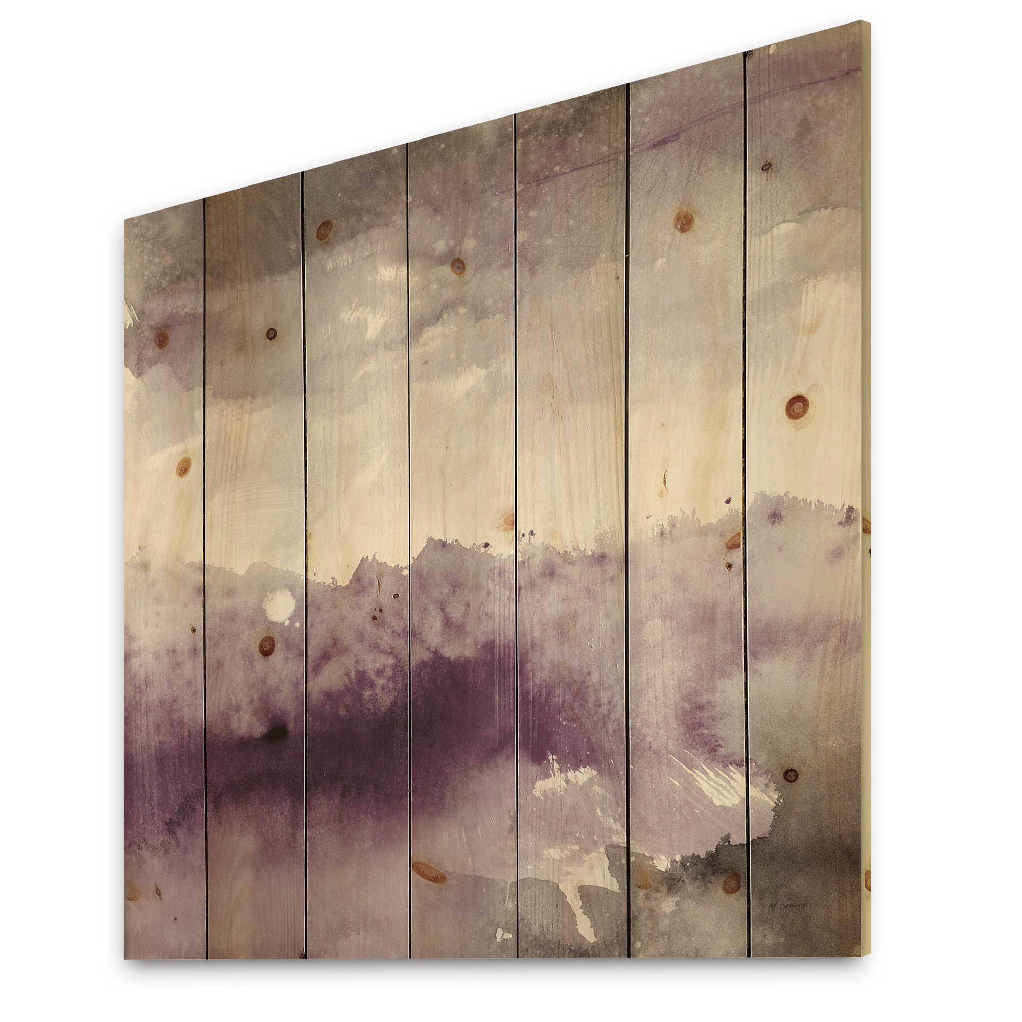 Designart - Midnight at the Lake II Amethyst and Grey