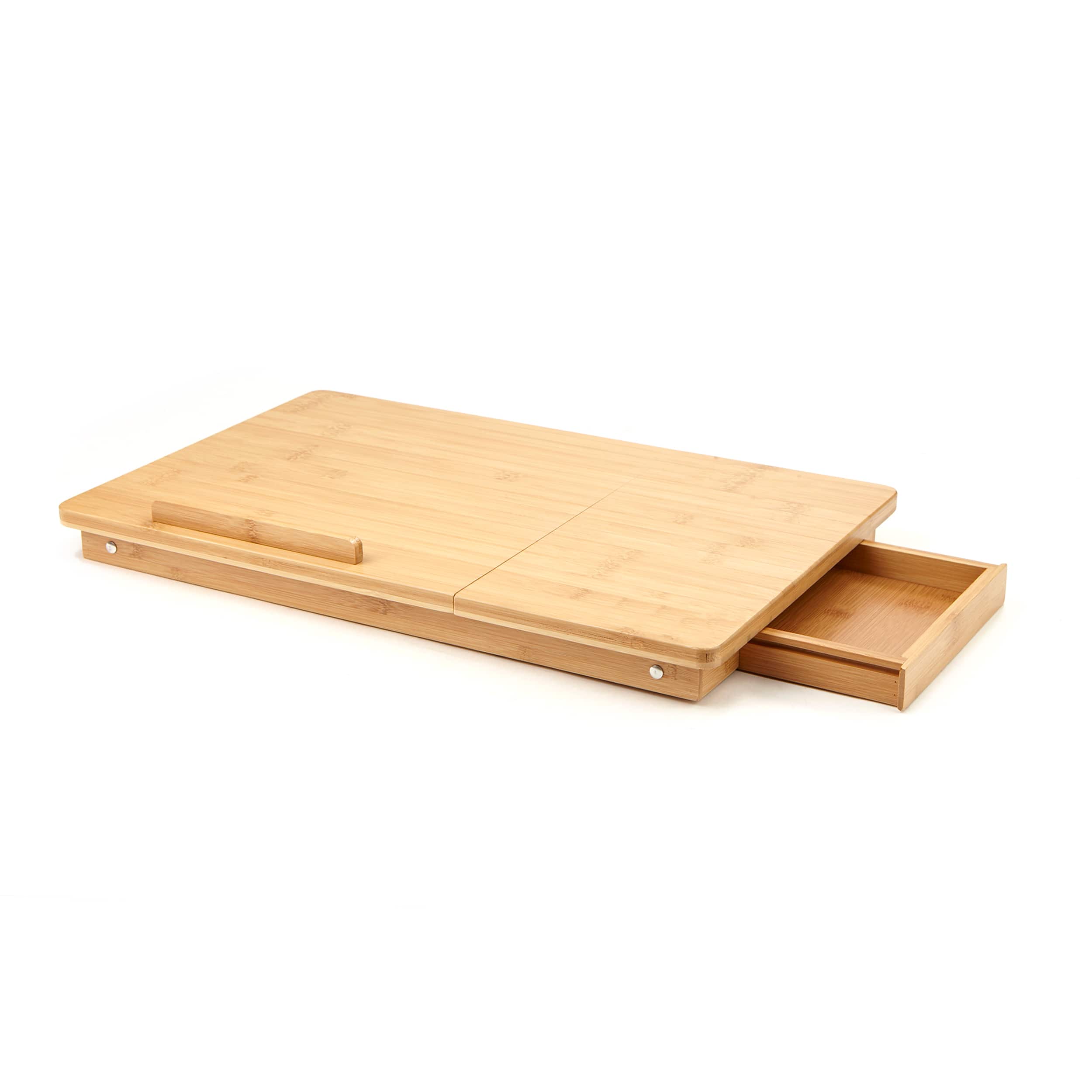 Mind Reader 21.2" Adjustable Bamboo Lap Desk Breakfast Table with Foldable Legs