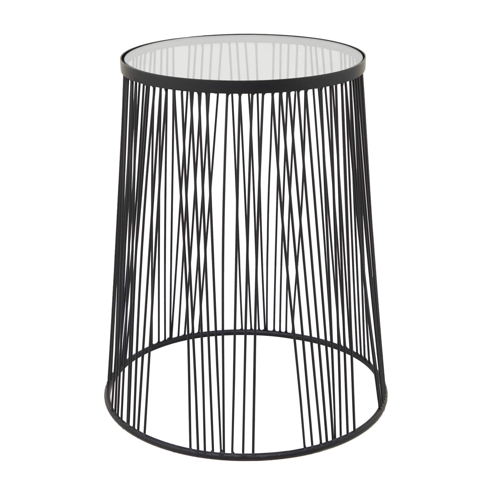 Black Metal Contemporary Accent Table, 22" x 18" x 18"