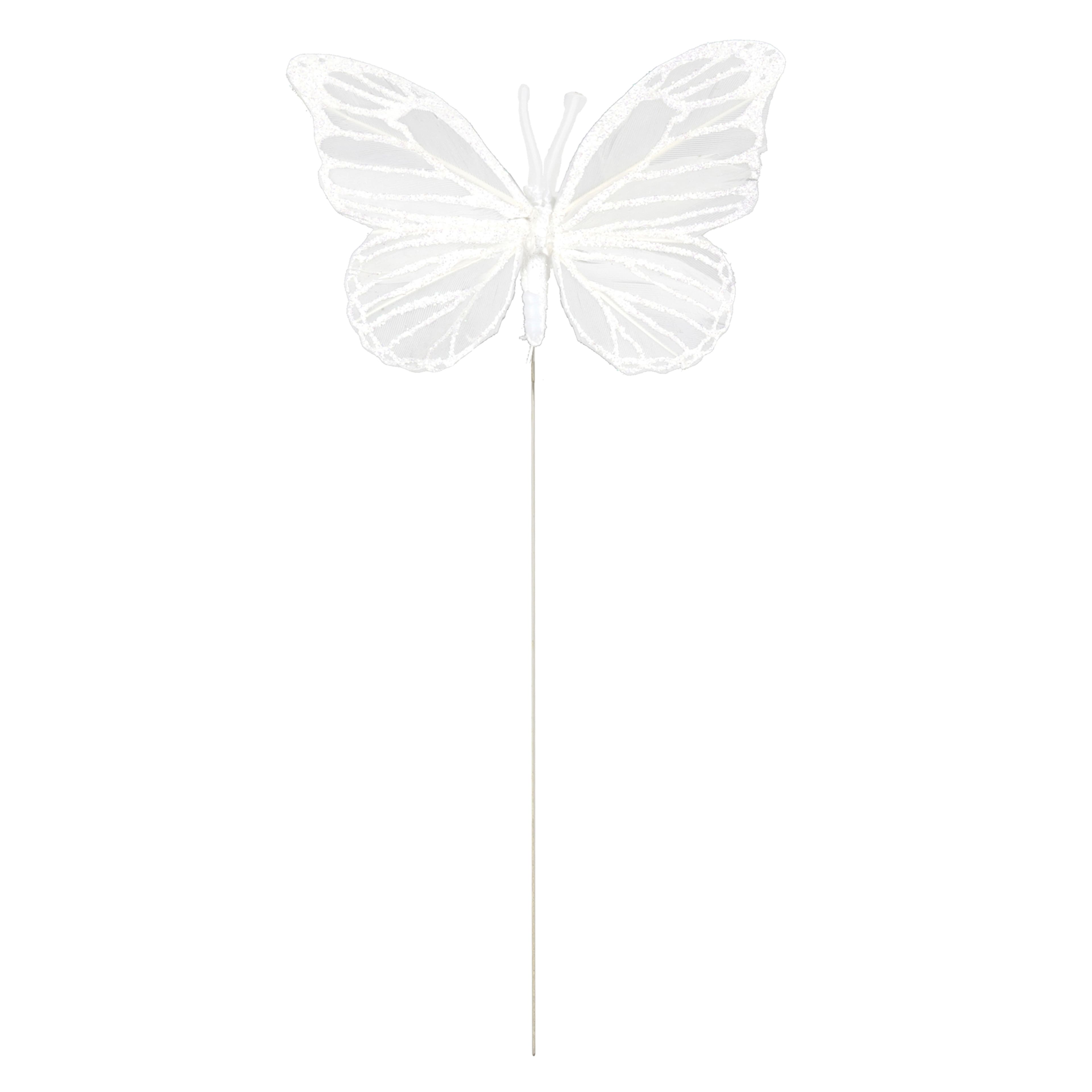 4" White Feather Butterflies, 5ct. by Ashland®
