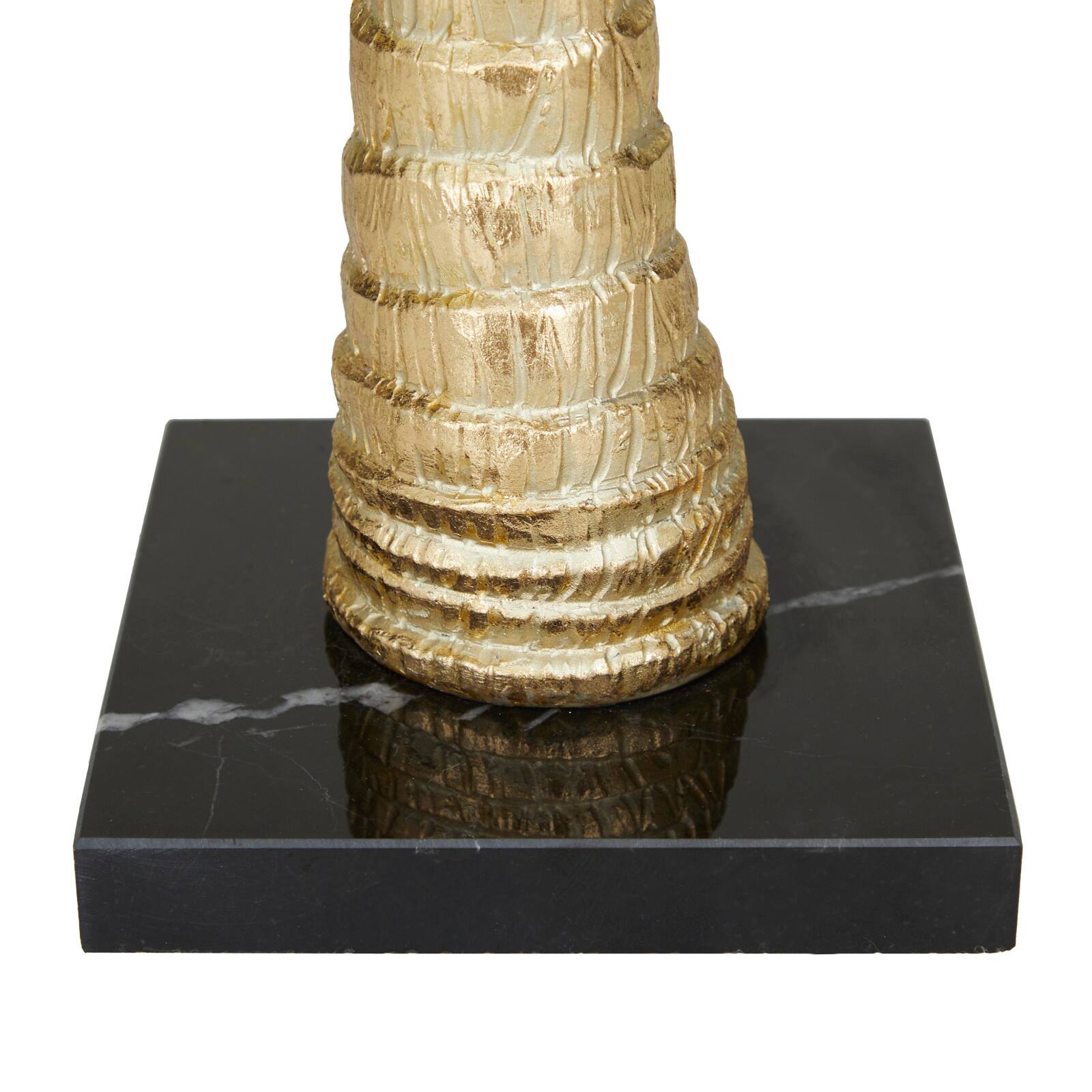 Gold Polystone Coastal Nature Sculpture, 9" x 7" x 20"