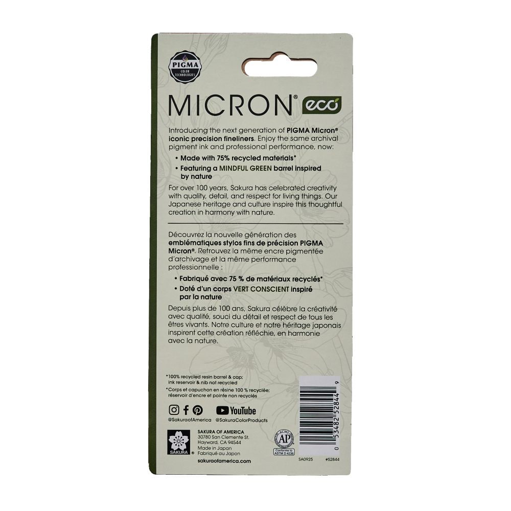 Pigma® Micron® Eco 5 Black Pens Set