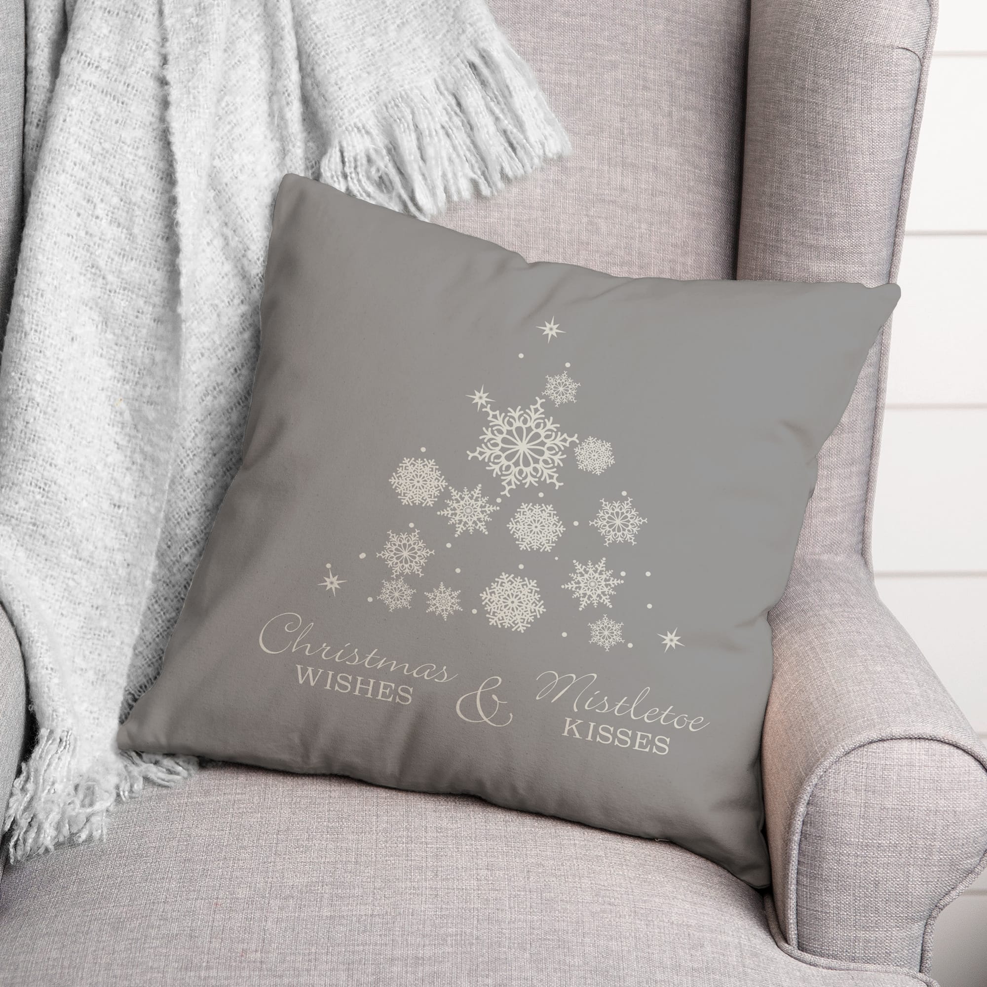 Snowflake Christmas Tree 18" x 18" Indoor/Outdoor Pillow