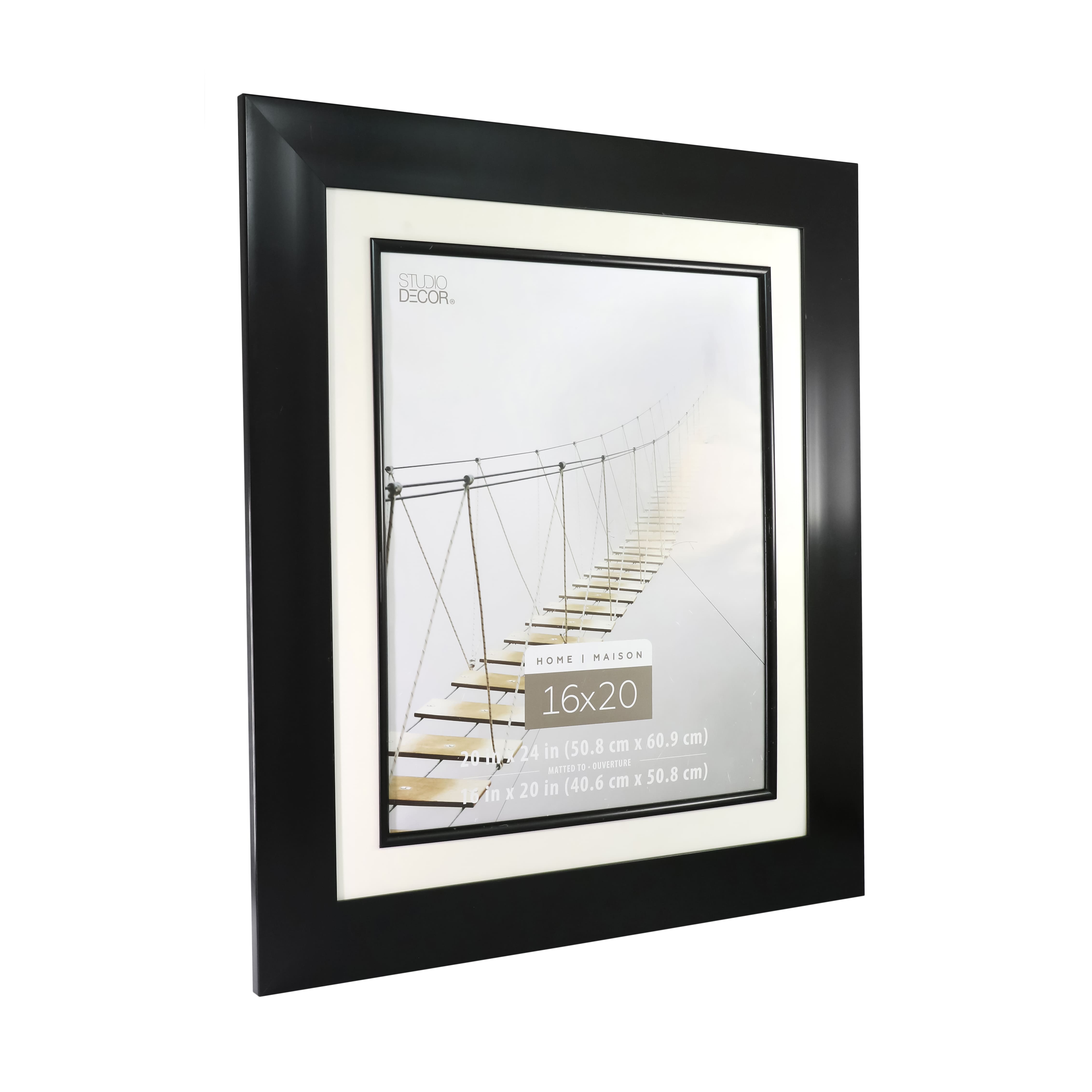 Home Black Flat Frame with Beveled Mat by Studio Décor®