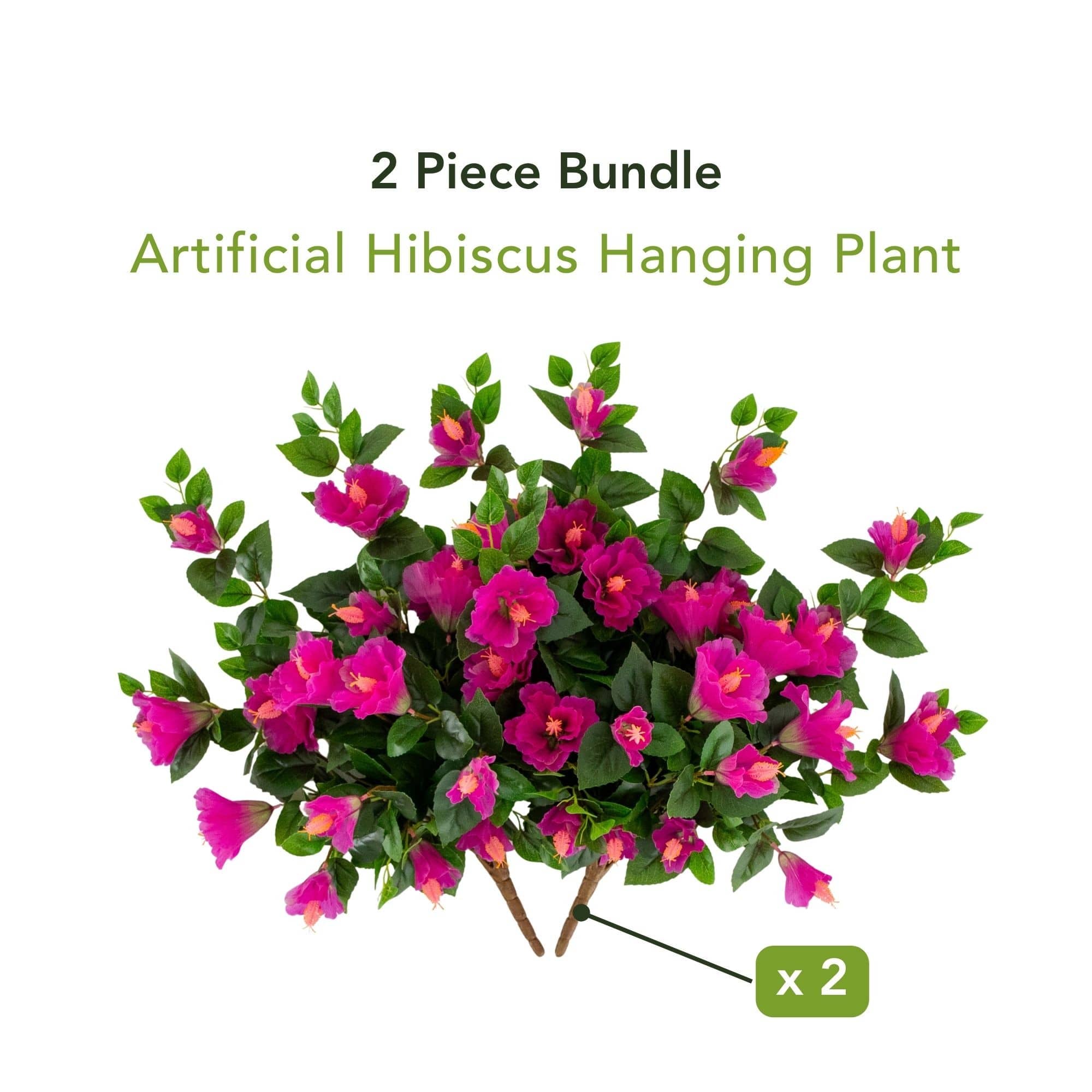 24" UV Resistant Artificial Hibiscus Hanging Plants, 2ct.