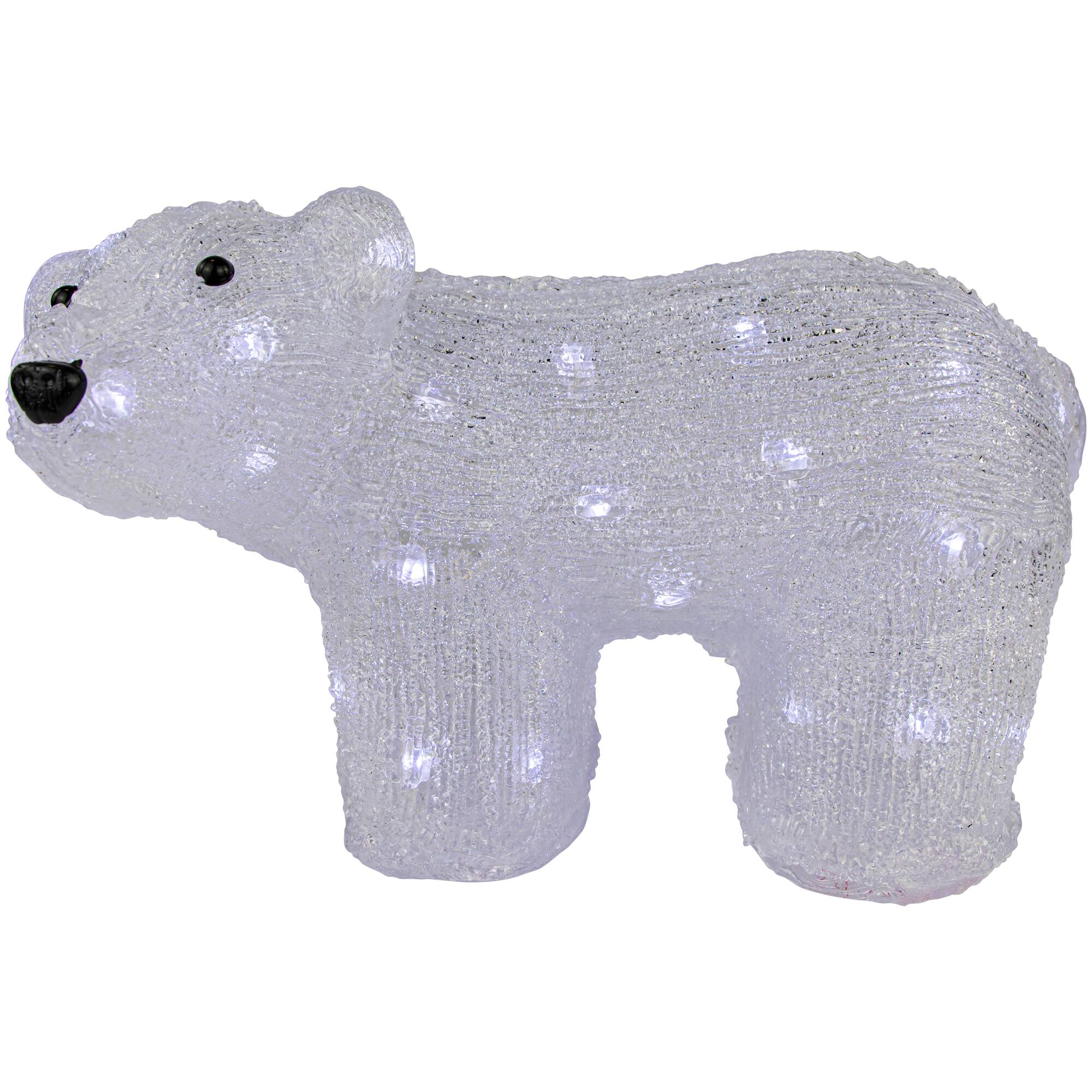 12" Lighted Commercial Grade Acrylic Baby Bear Christmas Display Decoration