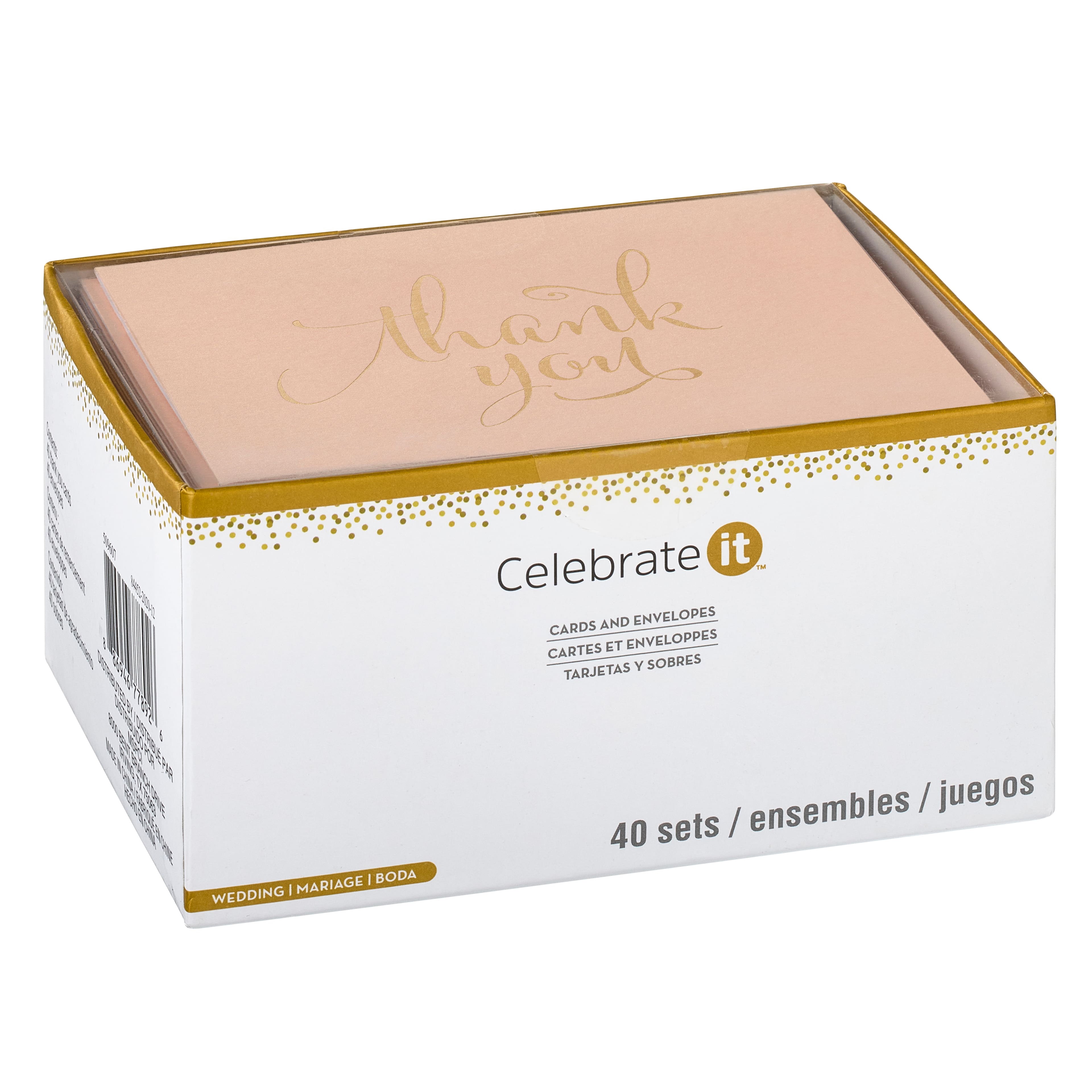 Blush & Gold Thank You Cards & Envelopes By Celebrate It™