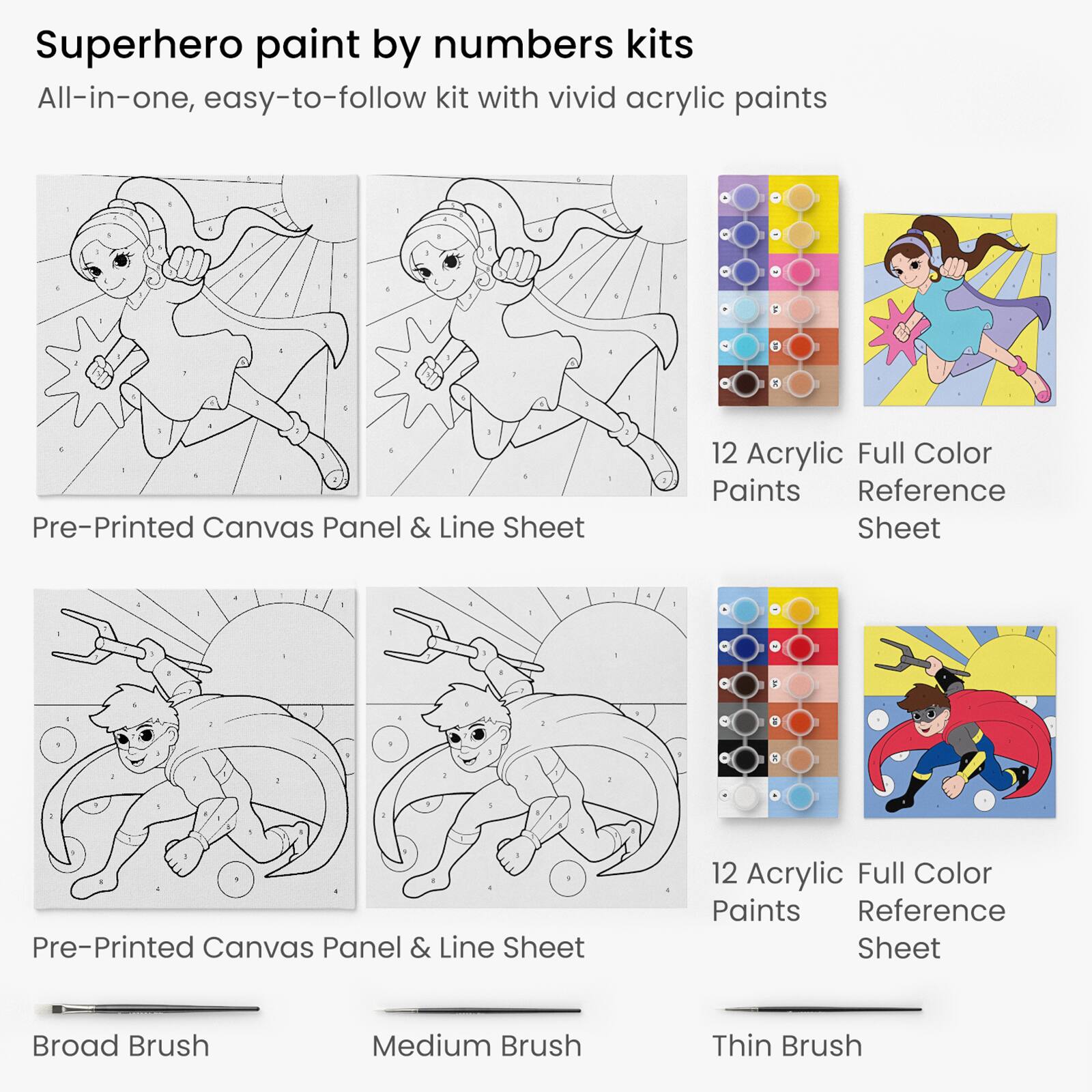 Arteza® Kids Superheroes Paint by Numbers Kit