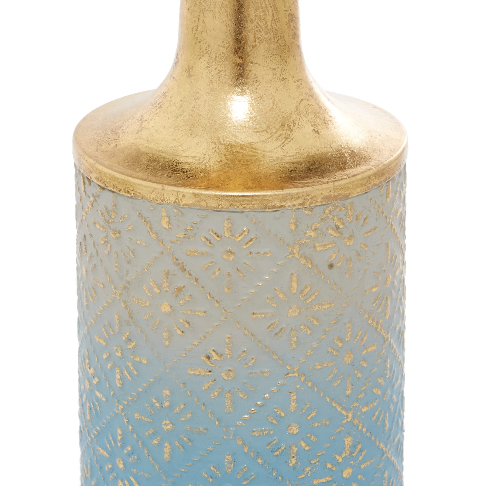 Set of 3 Blue Metal Coastal Style Vase, 27", 24", 20"