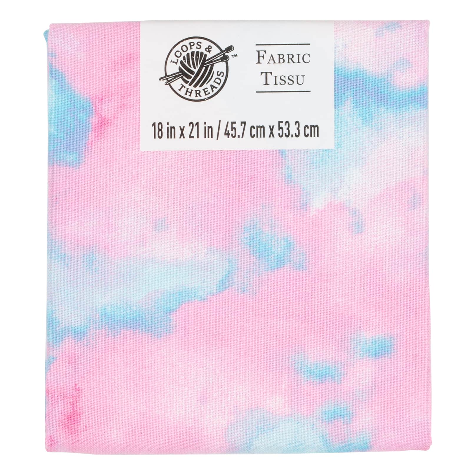 tissu en coton, bleu et rose de Loops & Threads