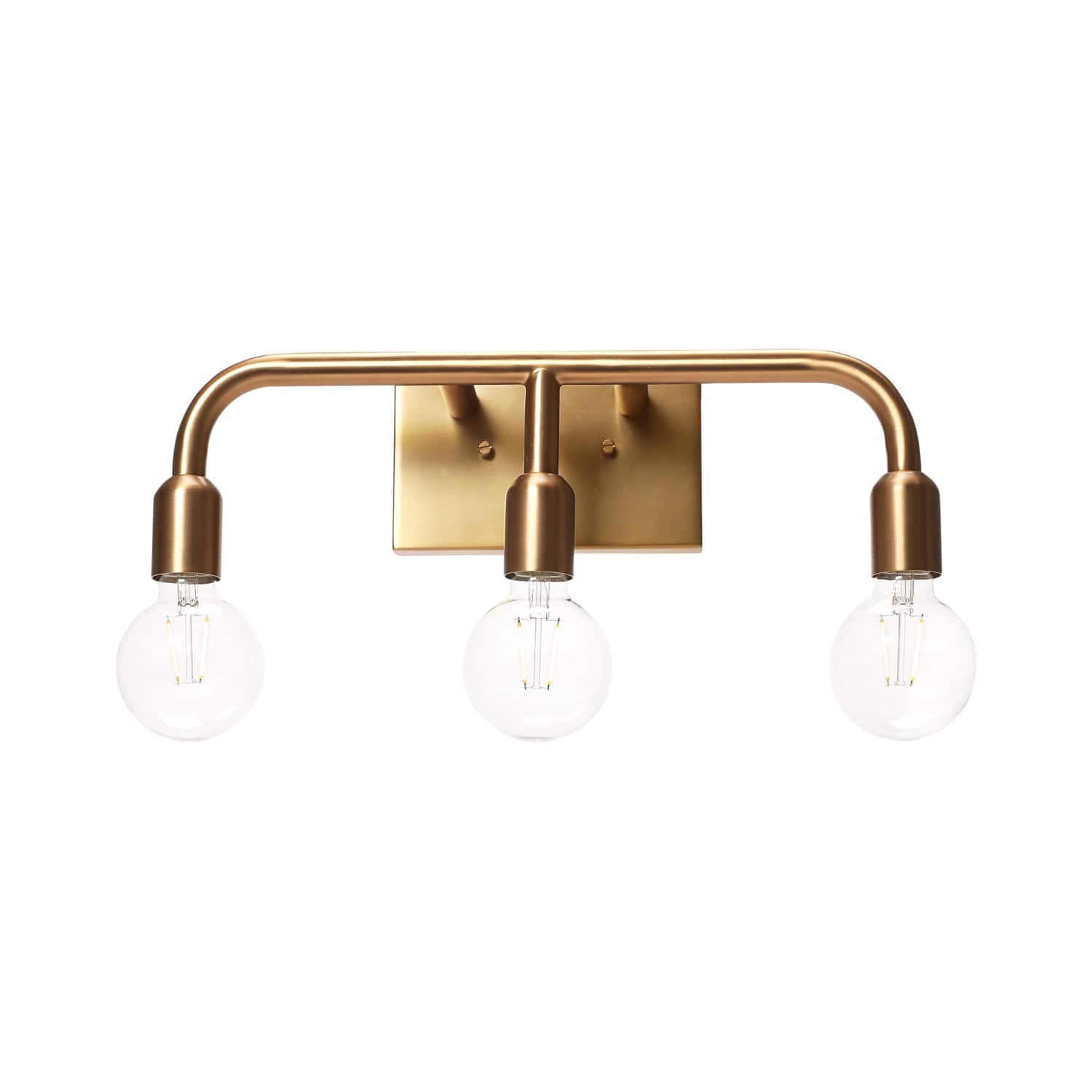 Hello Honey® Robert Stevenson Lighting Benson Exposed Bulb Metal 3-Light Vanity