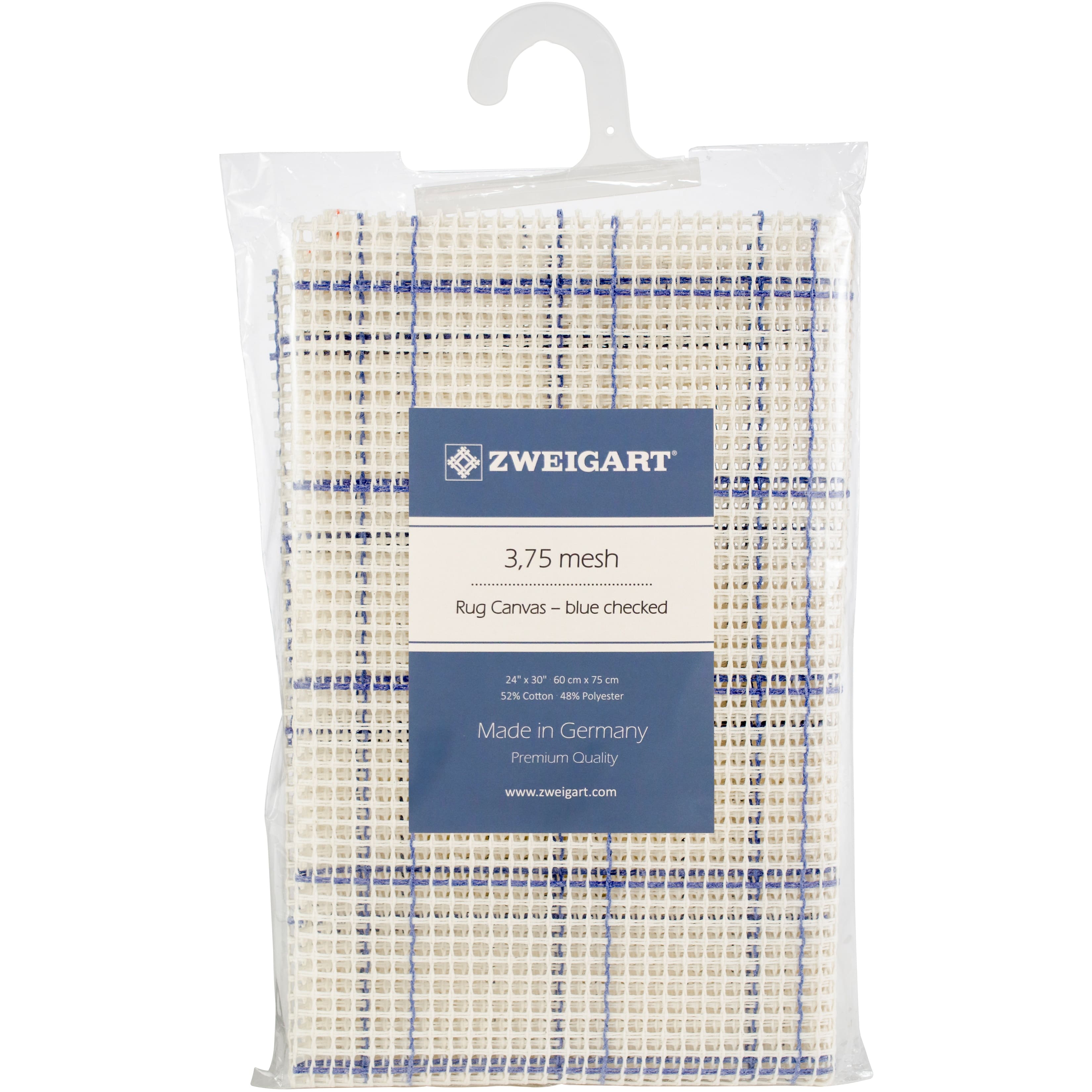 Zweigart® Blue Checked 3.75" Mesh Rug Canvas, 24" x 30"