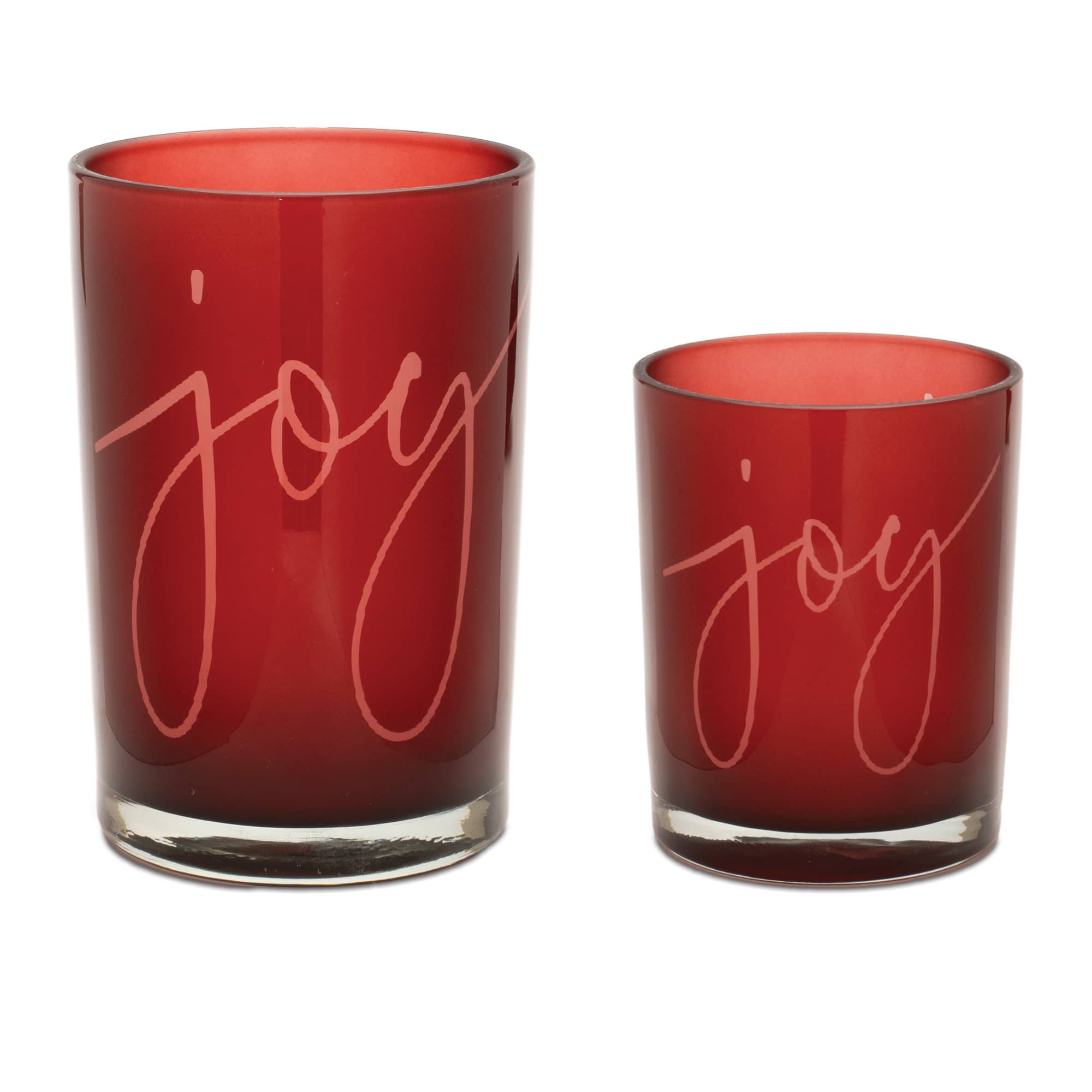 Joy Glass  Pillar & Votive Candle Holder Set