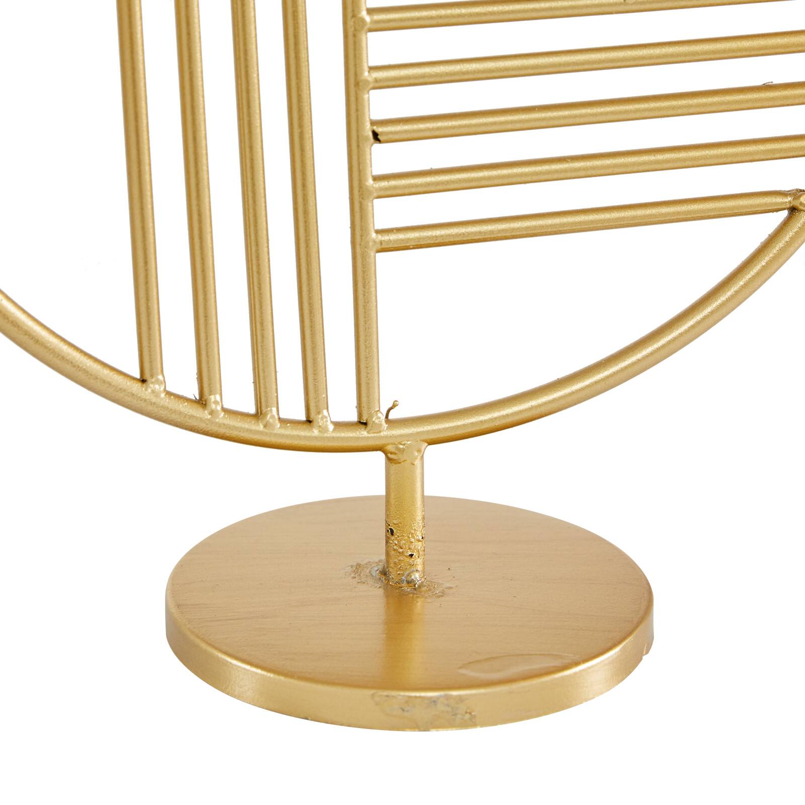 14" Gold Metal Contemporary Abstract Sculpture