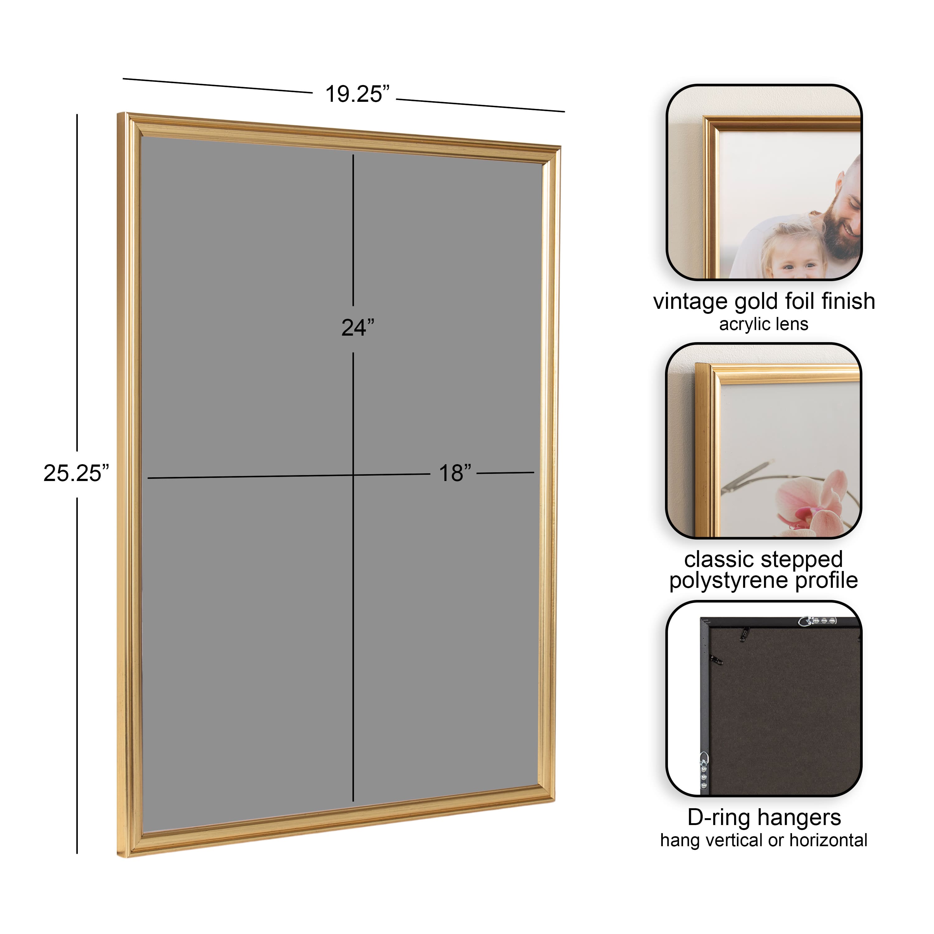 Kate and Laurel Adlynn 18" x 24" Plastic Poster Frame