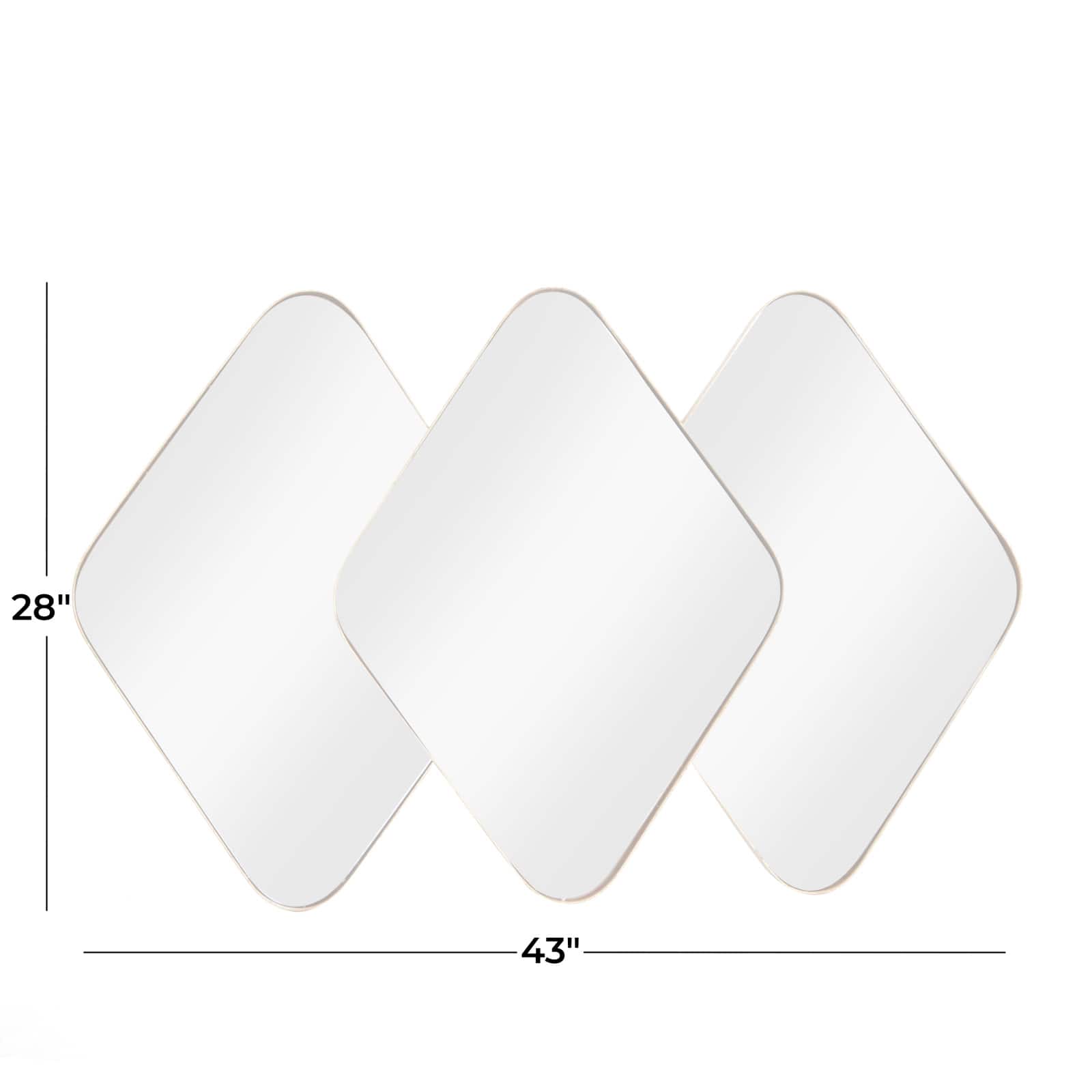 CosmoLiving by Cosmopolitan Gold Metal Contemporary Wall Mirror, 43" x 43" x 3"
