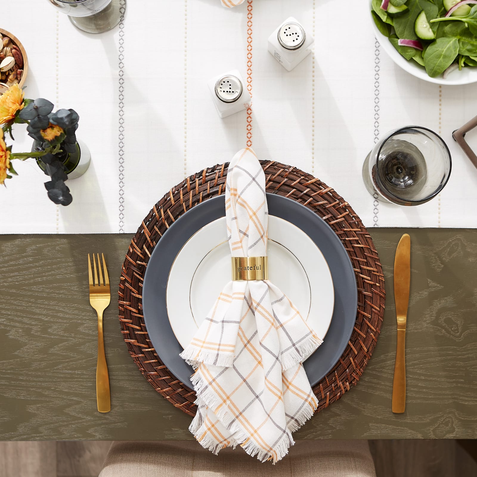 Harvest Windowpane Plaid Napkin, 6ct.
