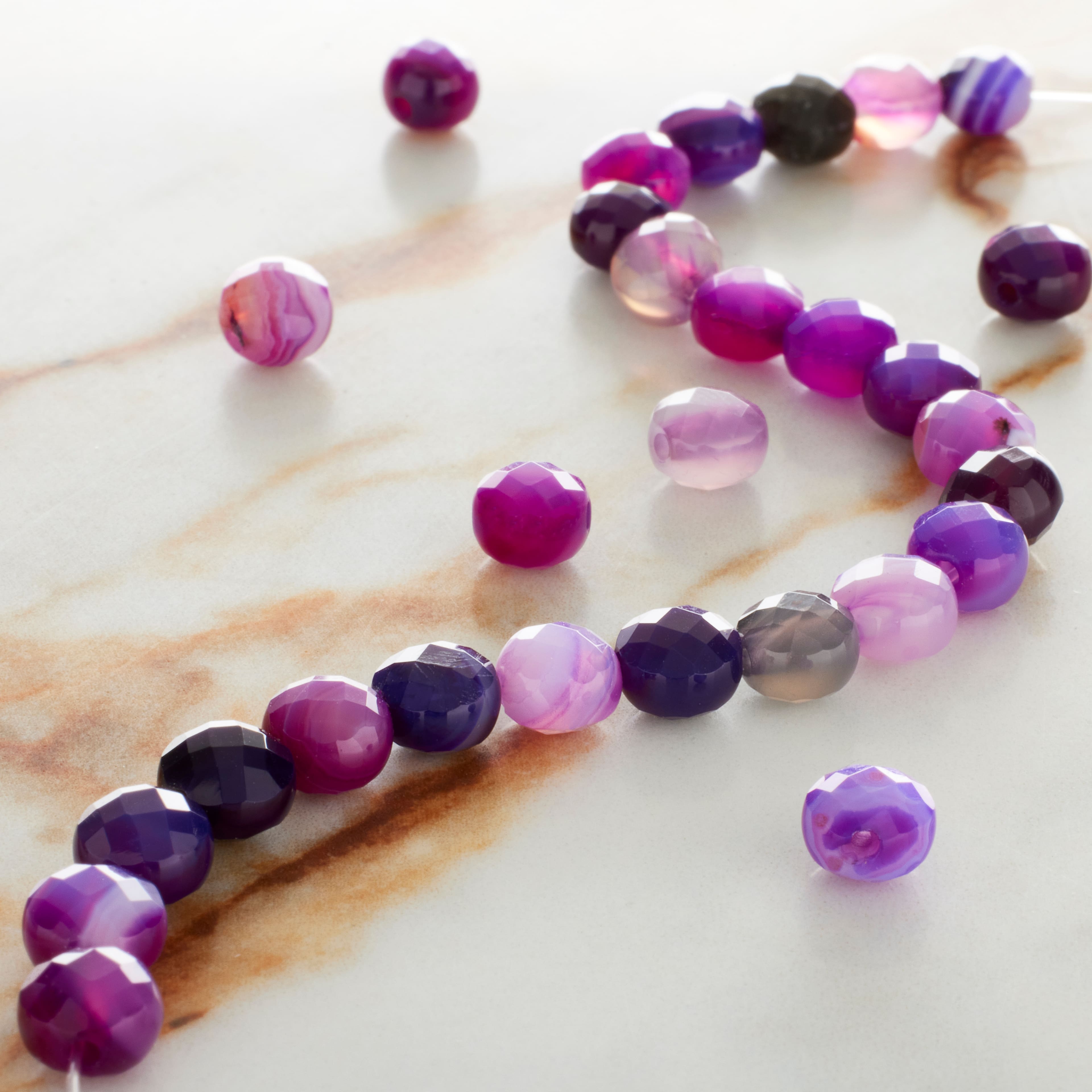 Purple Faceted Agate Coin Beads by Bead Landing™