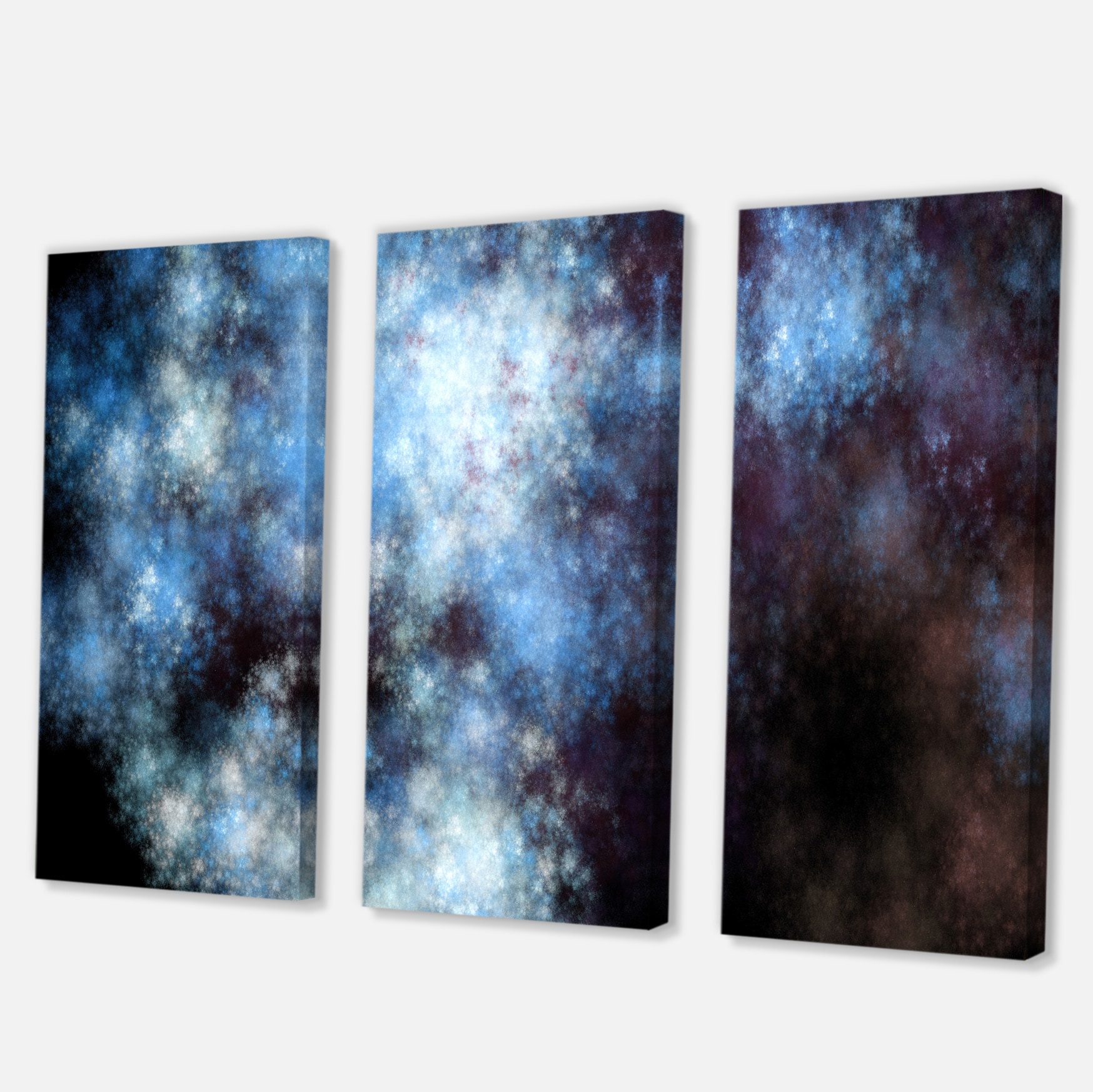 Designart - Blue White Starry Fractal Sky - Abstract Art on Canvas