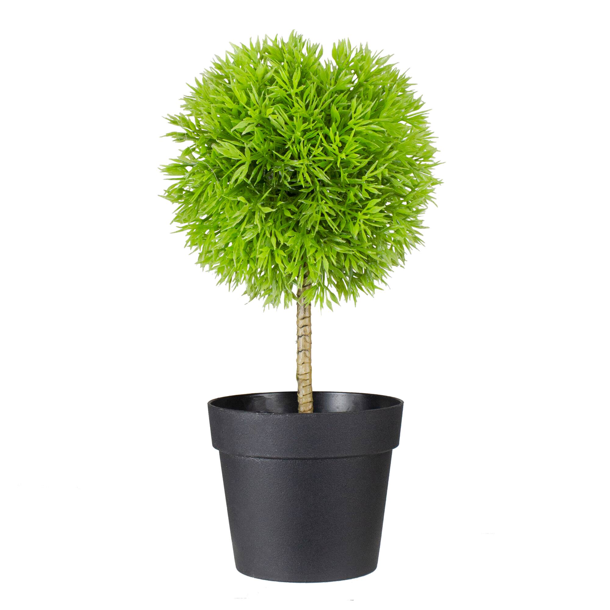 9.75" Green Ball Shaped Artificial Potted Topiary