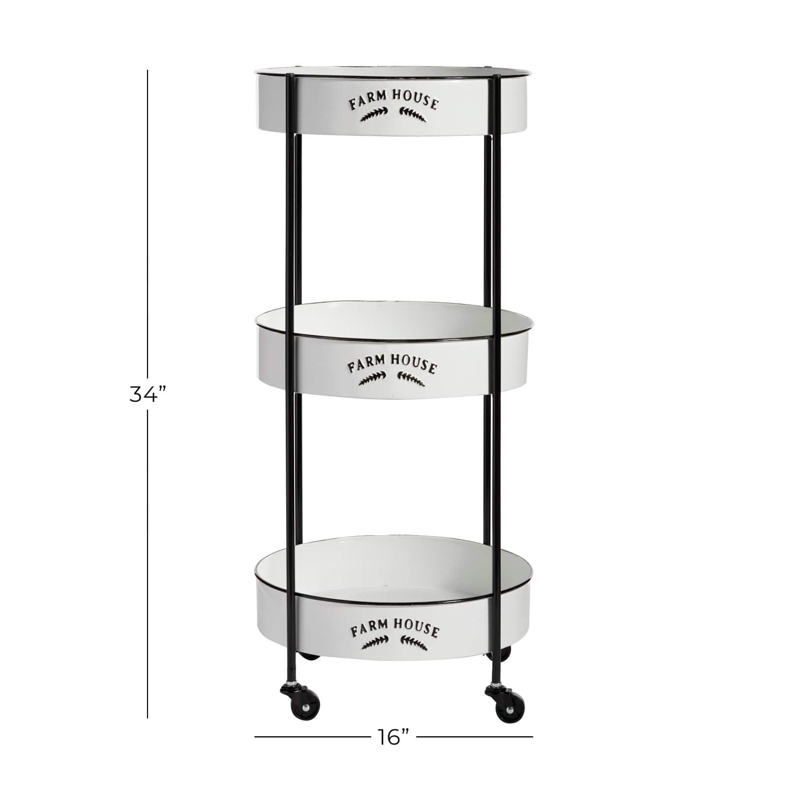 White Farmhouse Metal Storage Cart