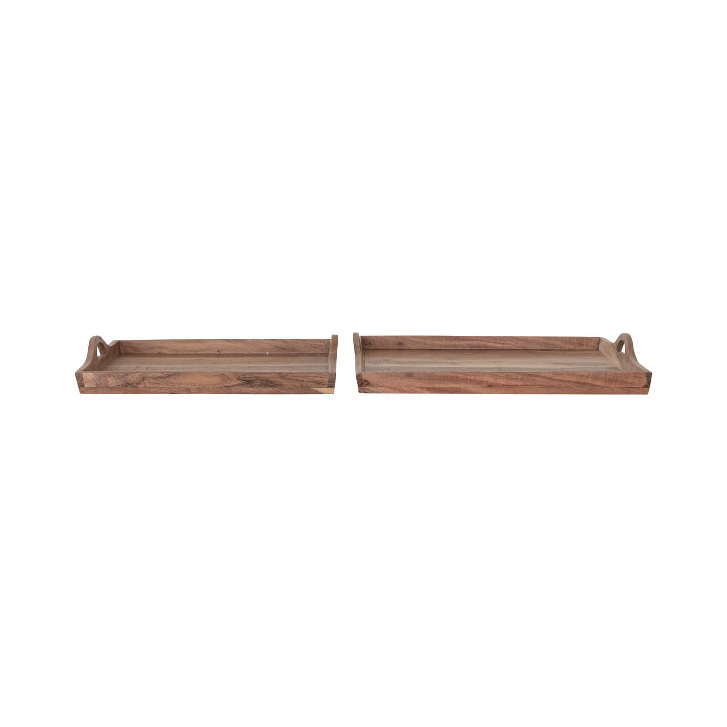 Hello Honey® Natural Square Acacia Wood Handled Stacking Tray Set