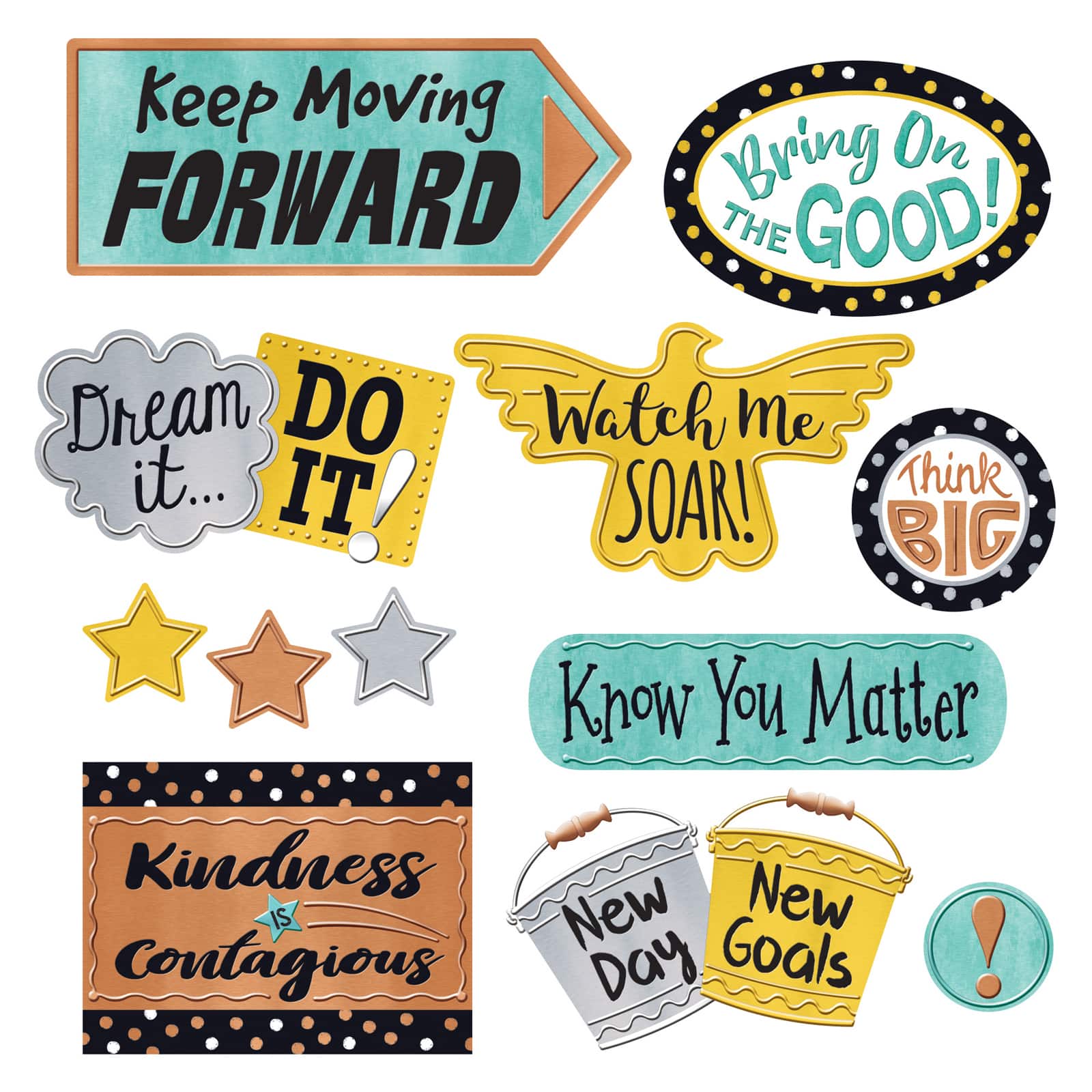 Trend Enterprises® I Heart Metal Phrases Bulletin Board Set