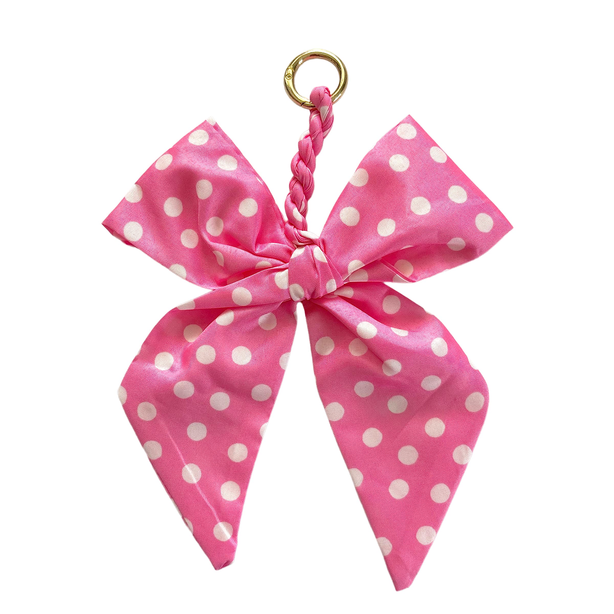 Charmed Bar Pink & White Dots Bow Bag Charm by Bead Landing™