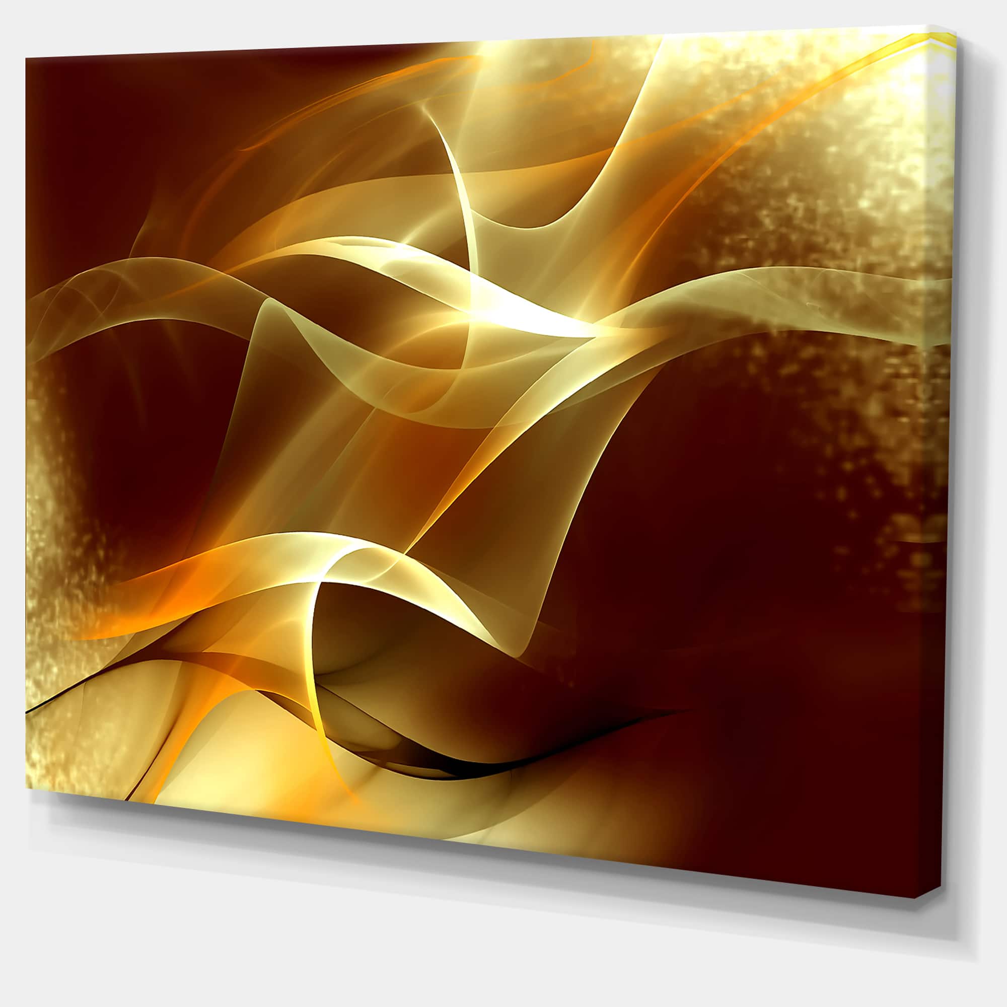 Designart - Light Yellow Abstract Fractal Design - Large Abstract Canvas Art