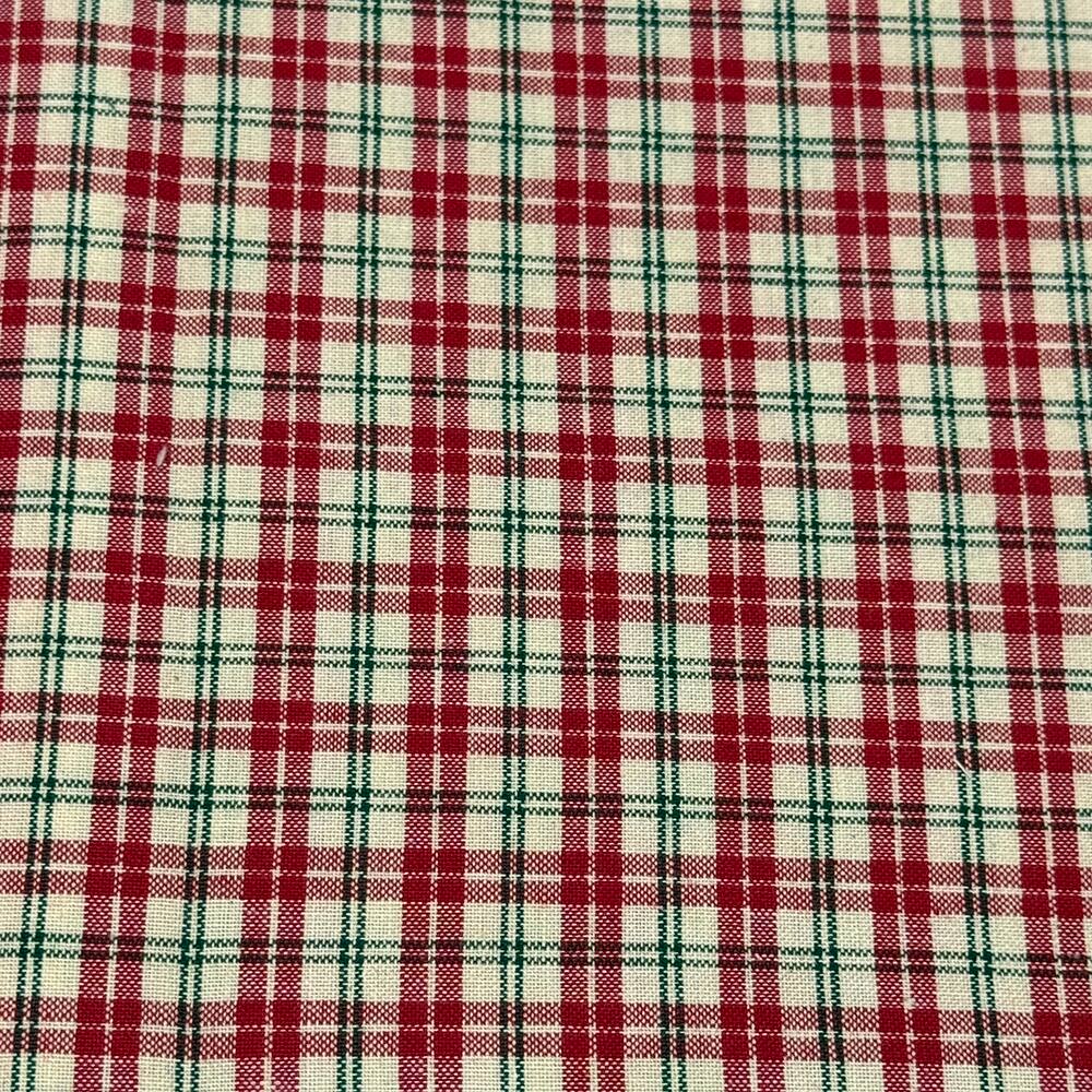 Feldman Red & Ivory Homespun Plaid Cotton Fabric