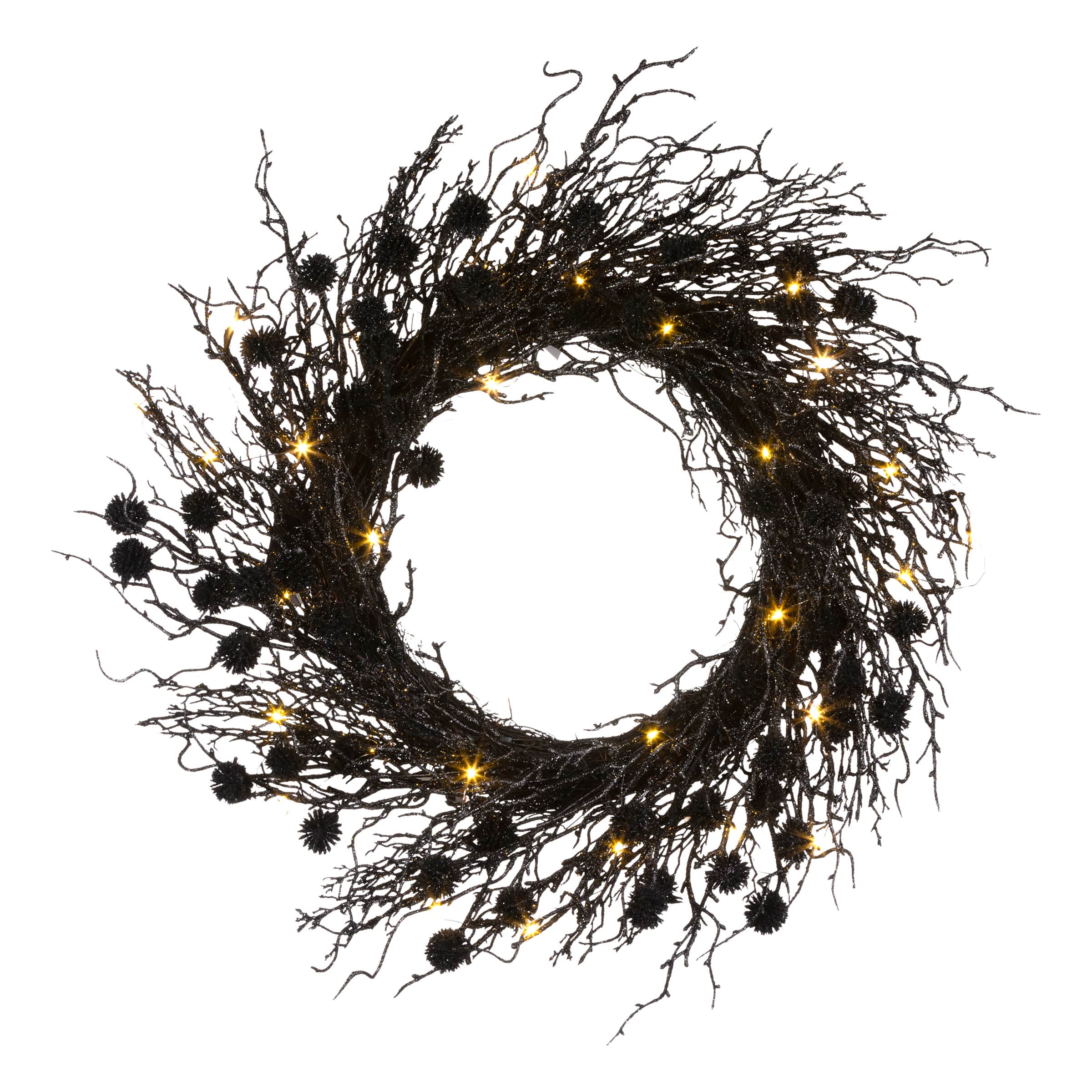 24" Halloween Deadwood Pre-Lit LED Wreath