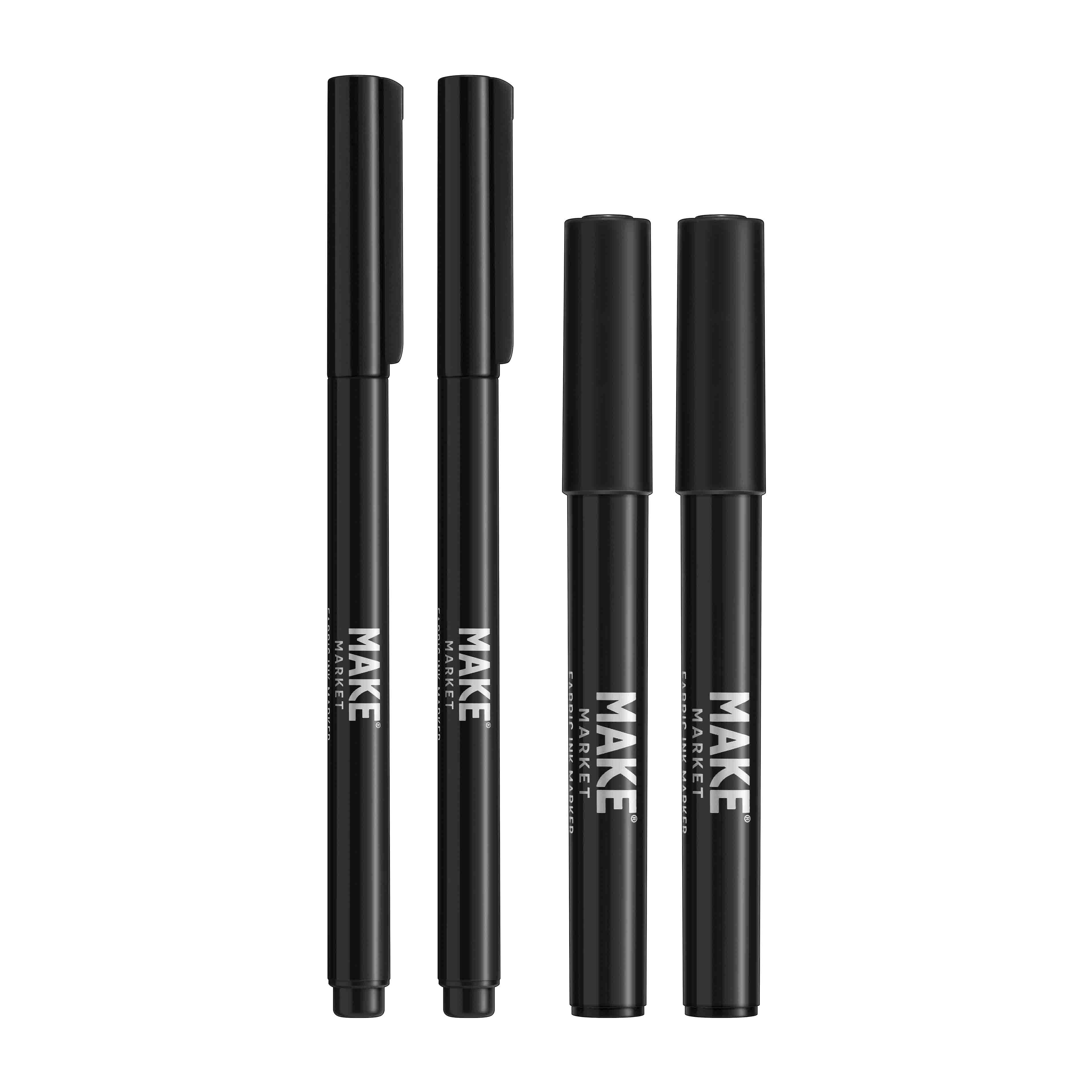 12 Packs: 4 ct. (48 total) Black Permanent Fabric Ink Markers by Make Market®