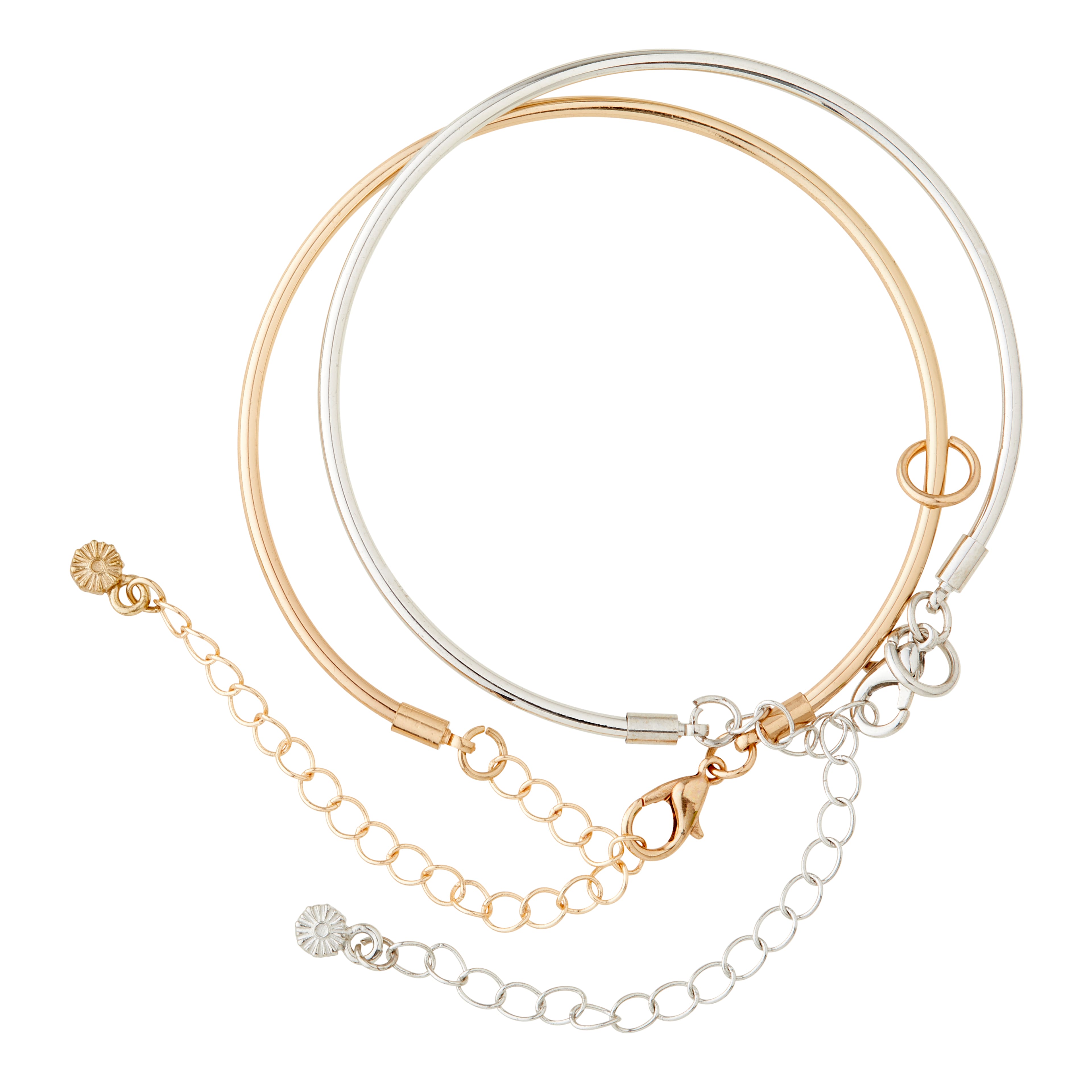 12 Packs: 2 ct. (24 total) Gold & Rhodium Bangles by Bead Landing™