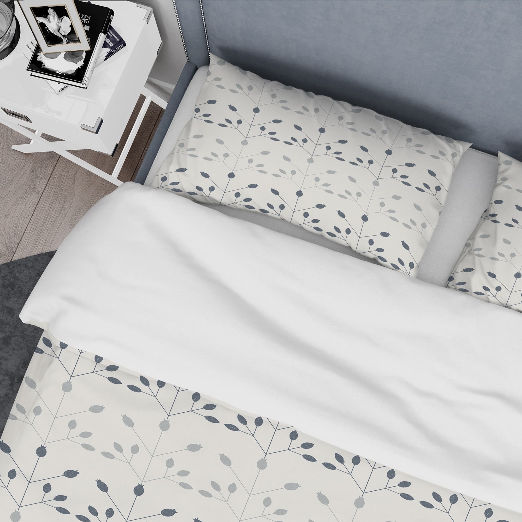 Designart 'Floral Retro Botanical Pattern I' Mid-Century Duvet Cover Set