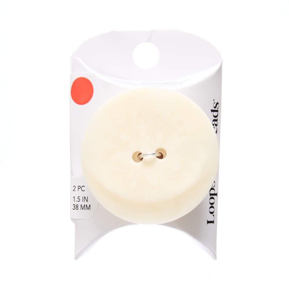 38mm Cream Round Coat Buttons, 2ct. by Loops & Threads®