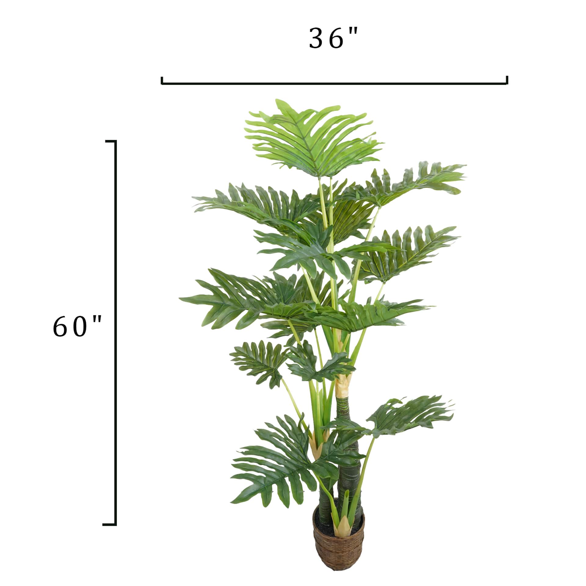 5ft. Philodendron Selloum Faux Plant in Woven Basket by Ashland®