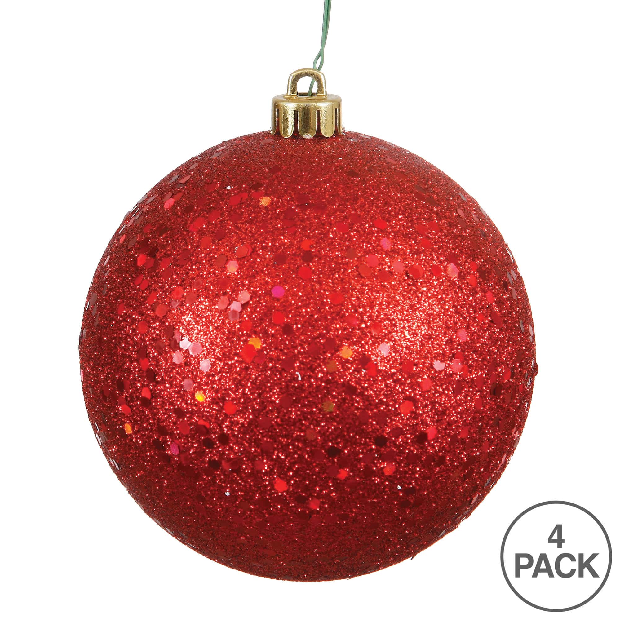 Vickerman Red Sequin Ball Ornaments, 4ct.