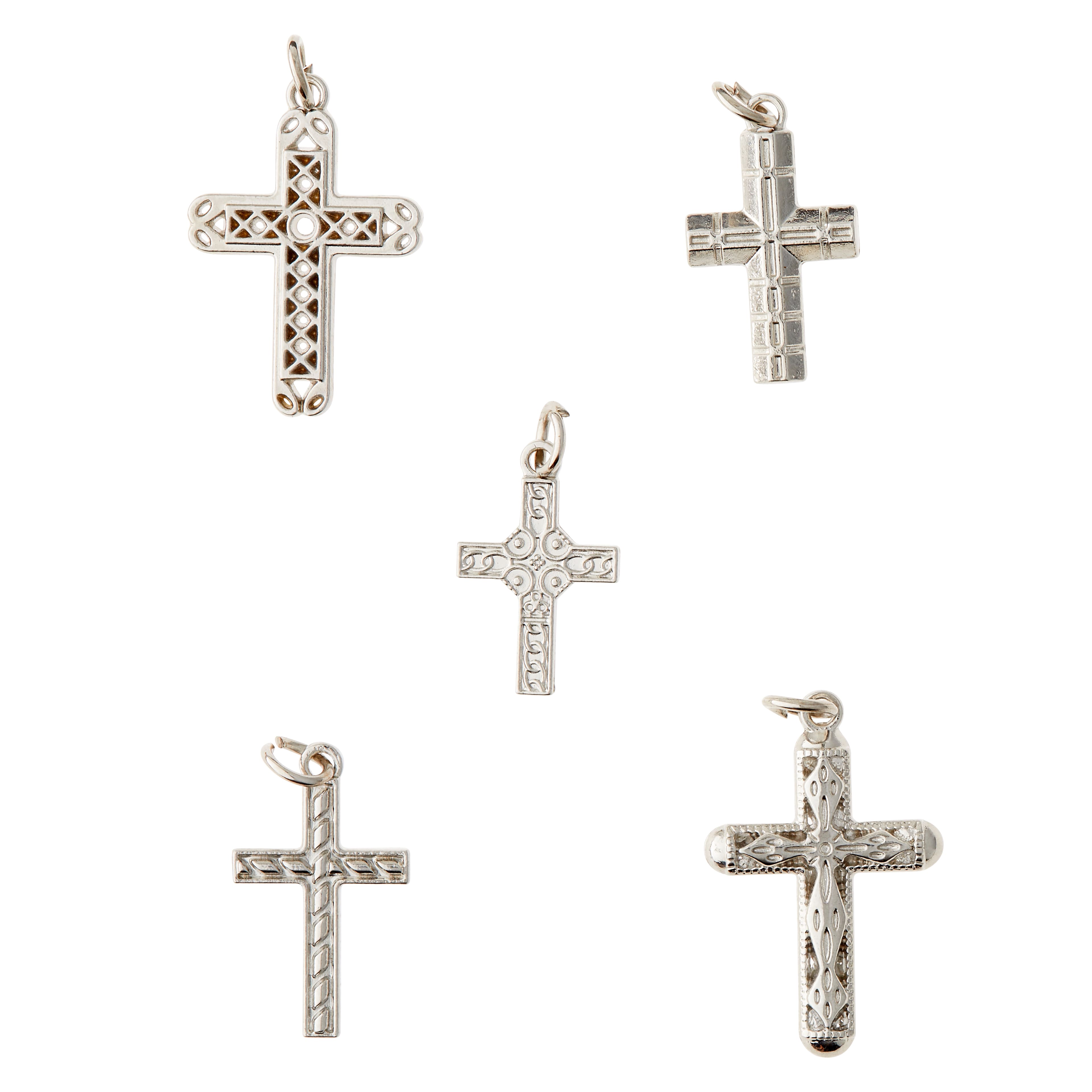 12 Packs: 5 ct. (60 total) Assorted Metal Cross Charms by Bead Landing™