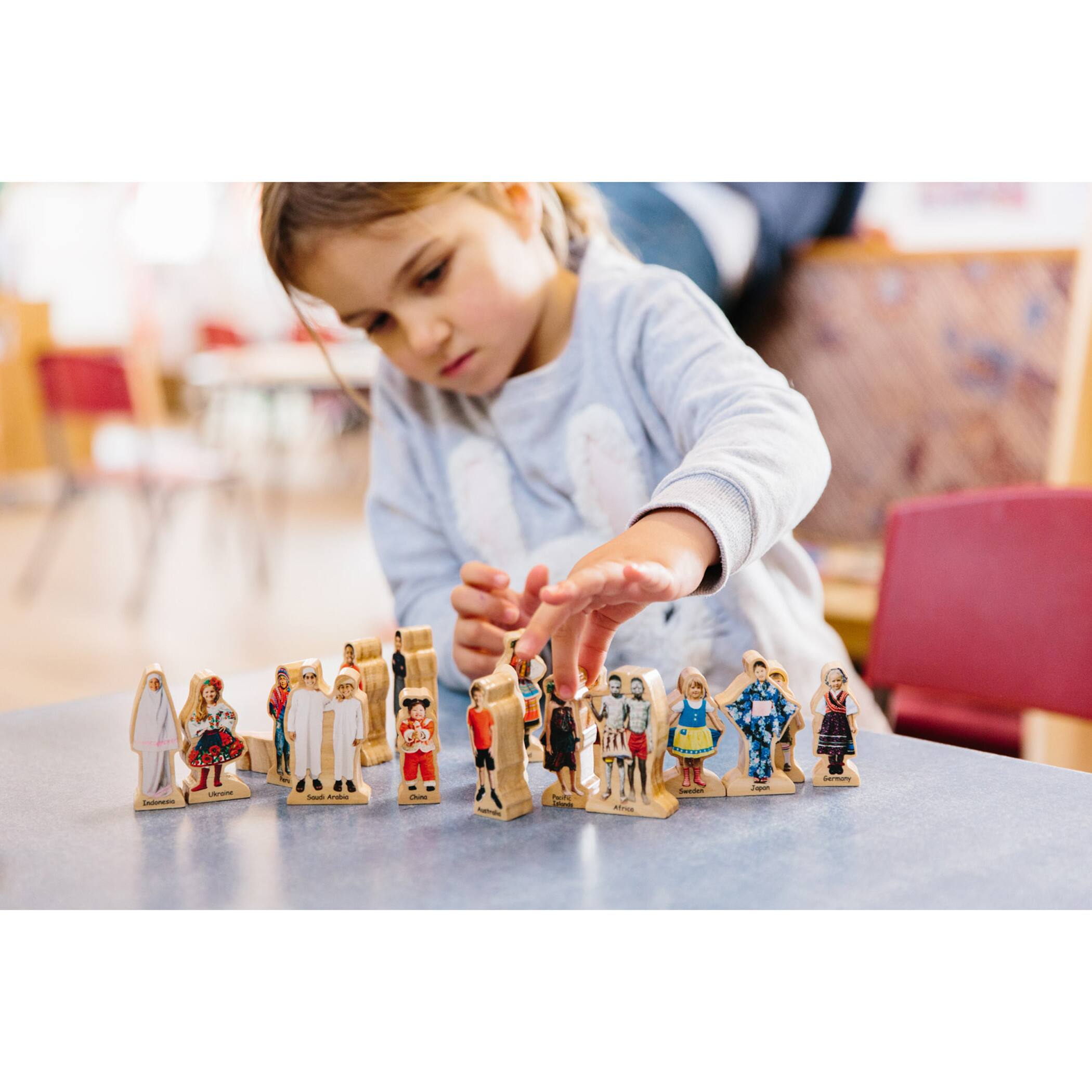 The Freckled Frog People Around the World Wooden Blocks Set