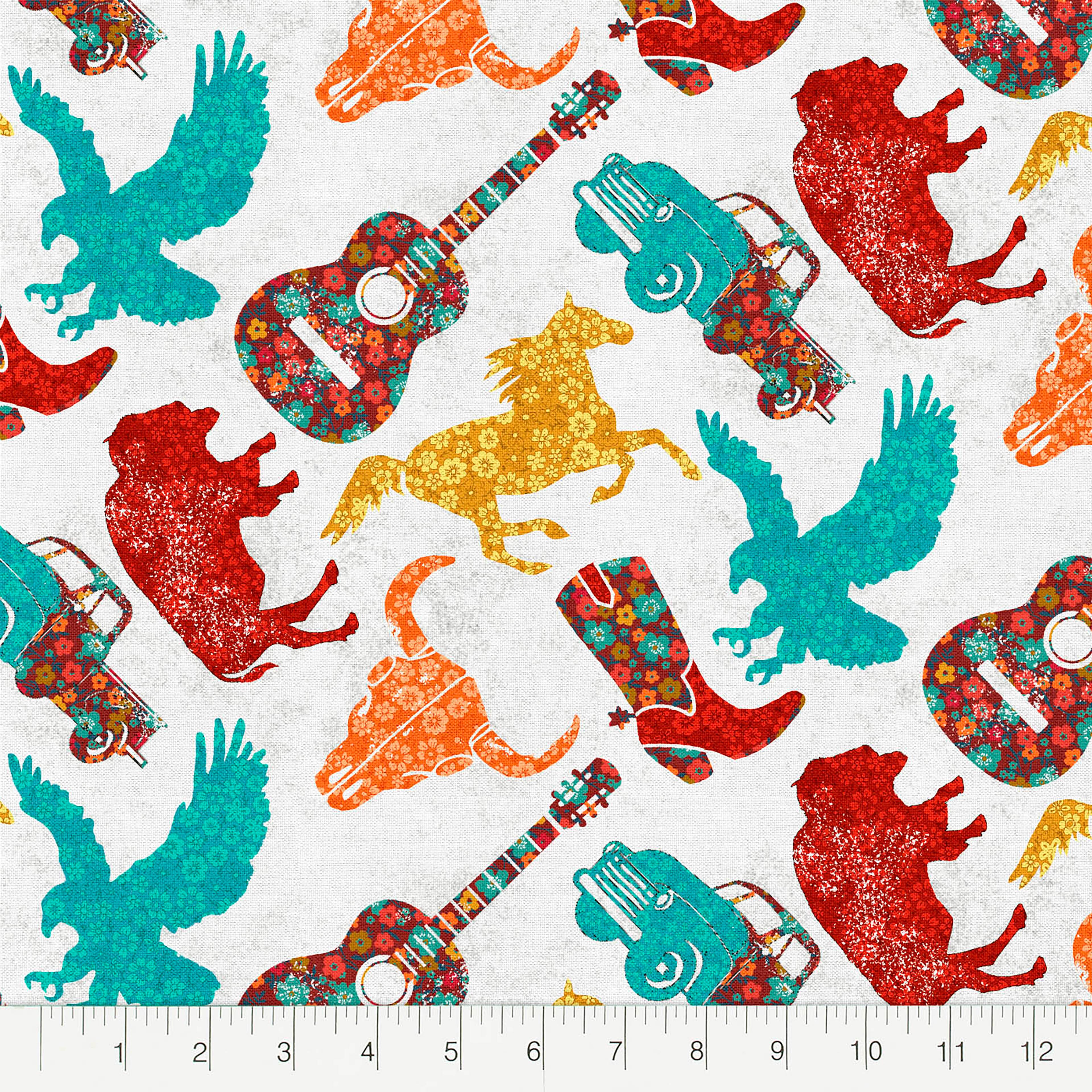 Fabric Editions White Southwest Sunset Cotton Fabric