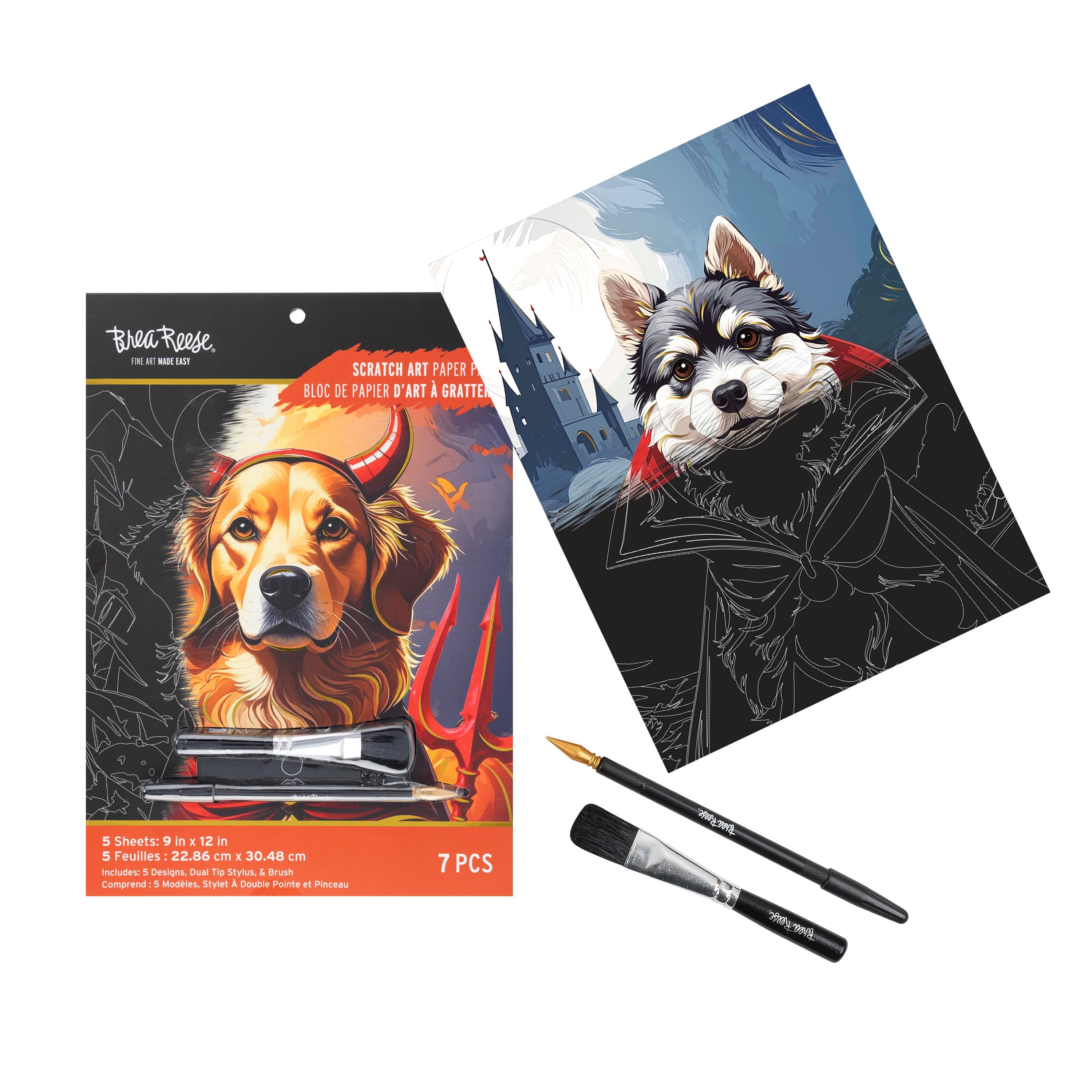 Brea Reese® 9" x 12" Pets in Costumes Scratch Art Paper Pad