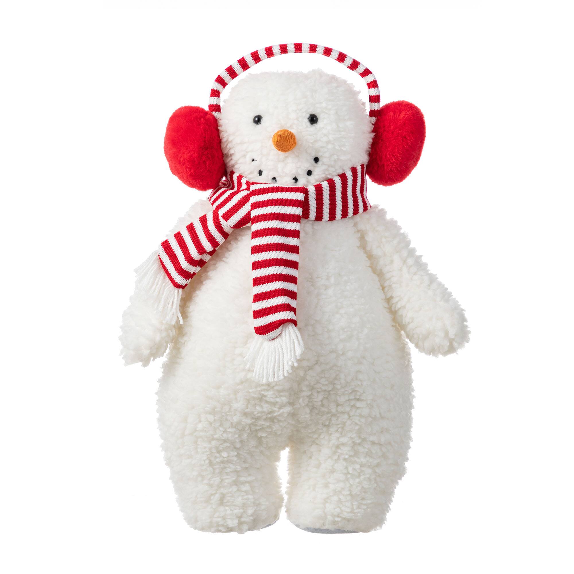 Glitzhome® 17.75"H Christmas Fabric Standing Snowman