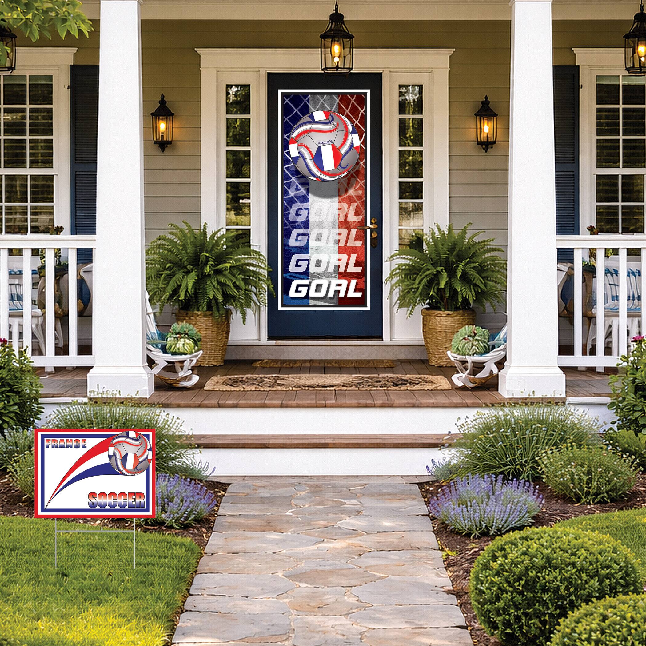 11.5" x 15.5" France Soccer Plastic Yard Sign